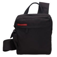 Vintage Authentic Prada Black Nylon Fabric Sports Backpack Italy MEDIUM