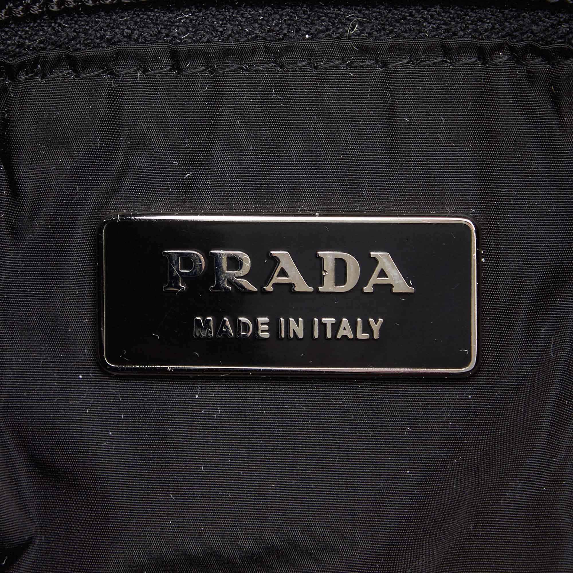 Vintage Authentic Prada Black Shoulder Bag Italy w Authenticity Card MEDIUM  2