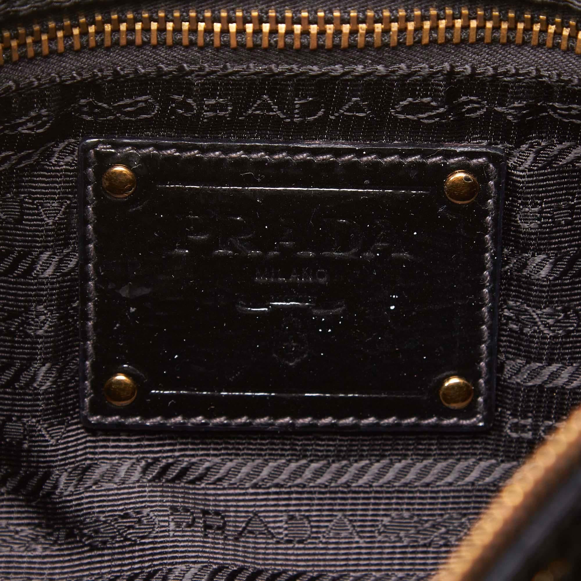 Vintage Authentic Prada Black Tessuto Pietre Handbag ITALY w MEDIUM  2
