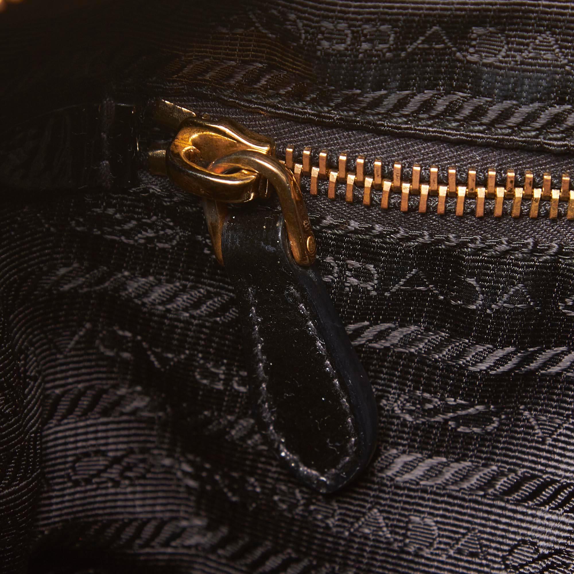 Vintage Authentic Prada Black Tessuto Pietre Handbag ITALY w MEDIUM  3