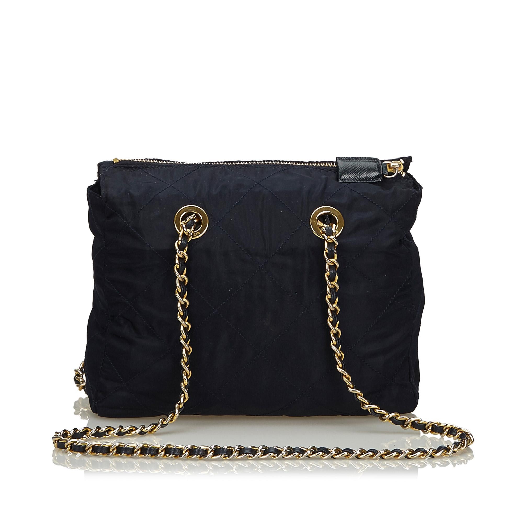 prada nylon chain shoulder bag