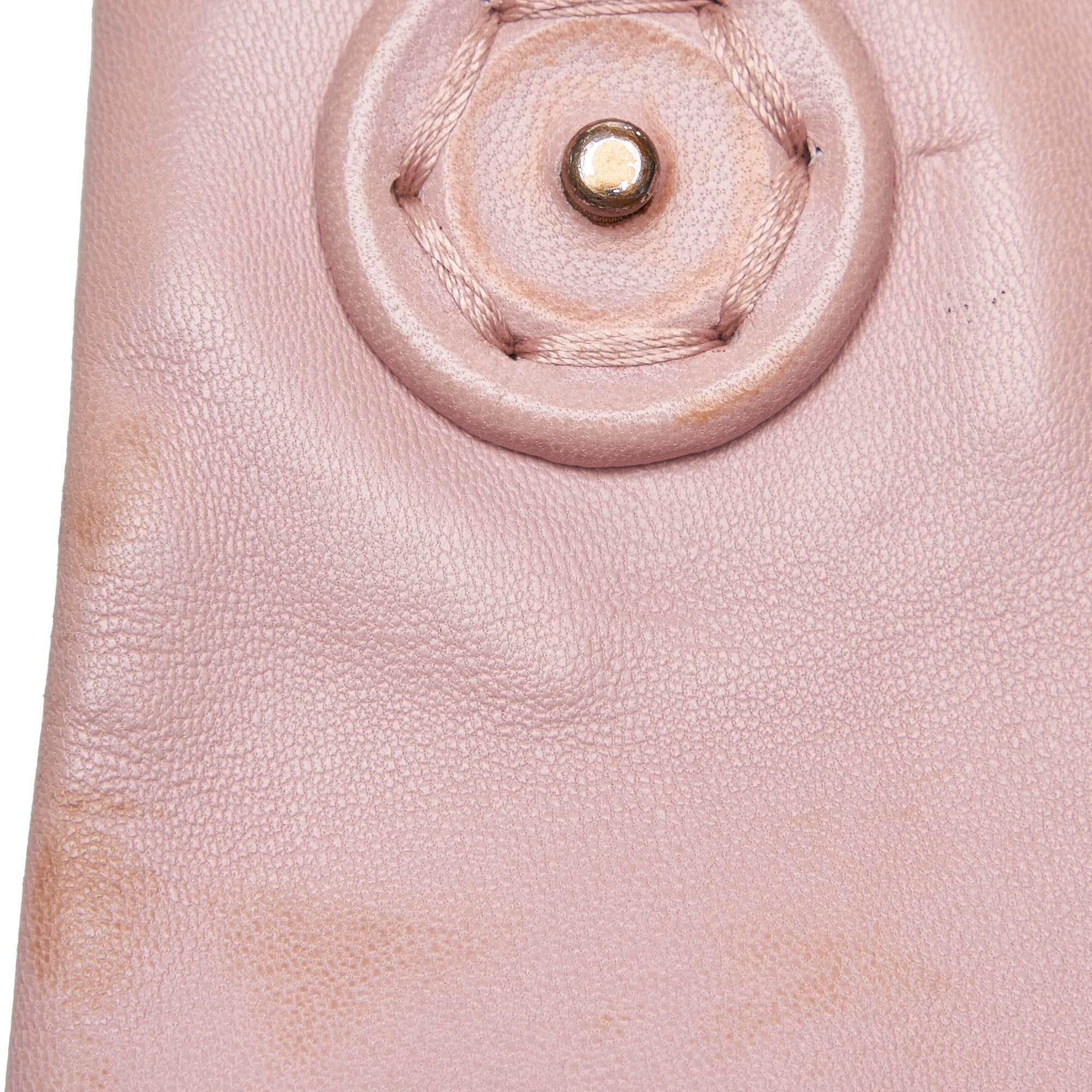 Vintage Authentic Prada Brown Dark Brown with Pink Leather Handbag ITALY MEDIUM  3