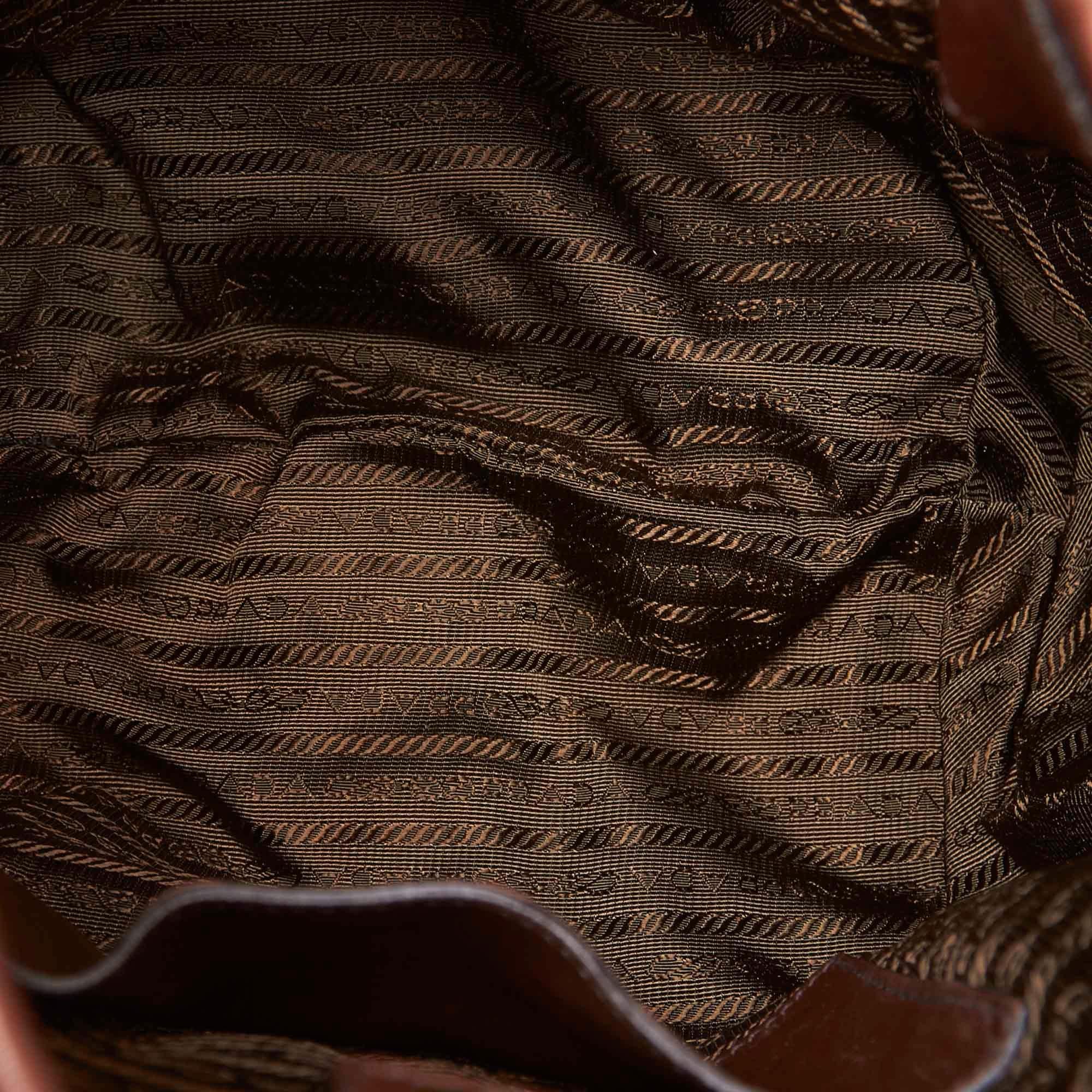 Women's Vintage Authentic Prada Brown Leather Ruffled Hobo Bag Italy w Dust Bag MEDIUM 