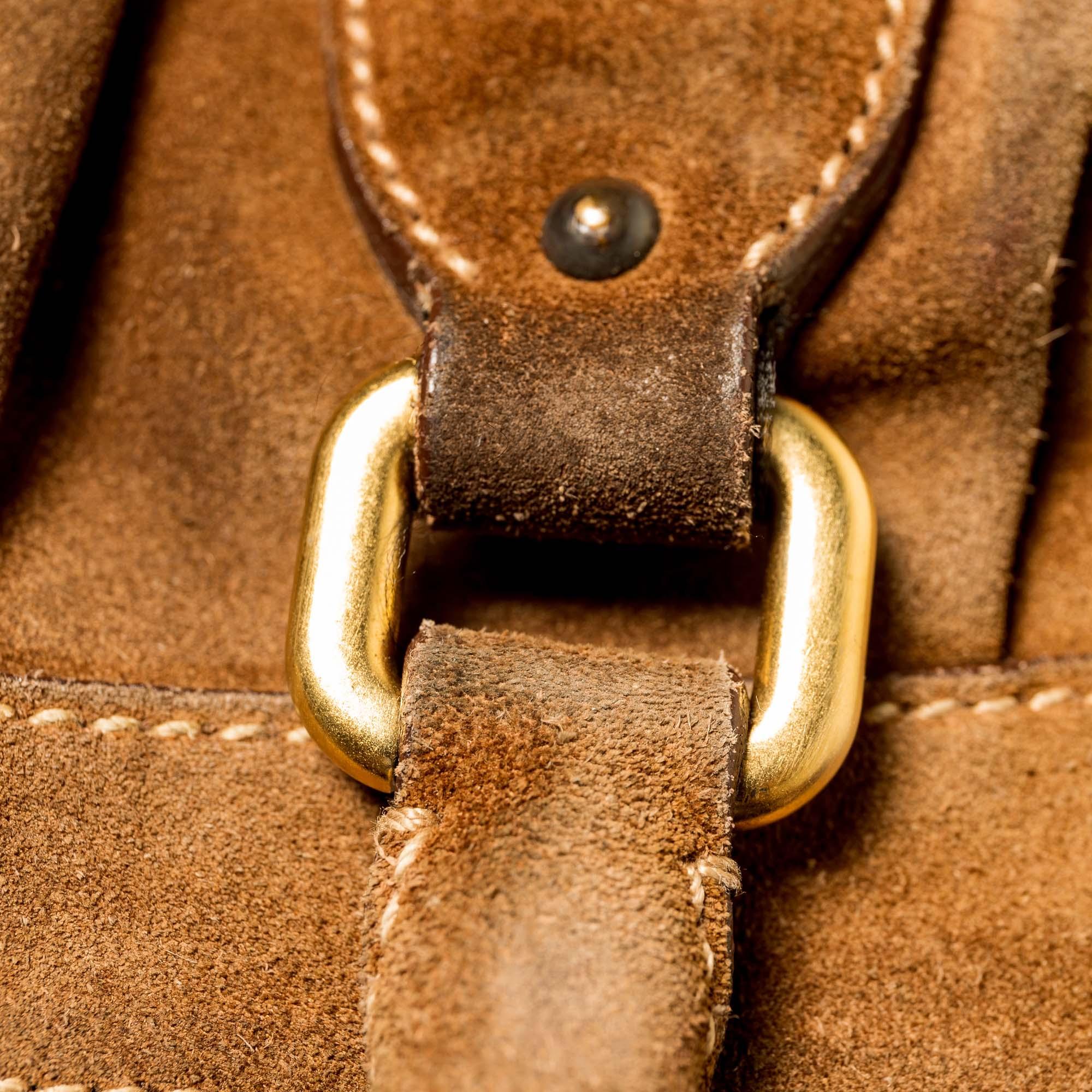 Vintage Authentic Prada Brown Suede Leather Satchel Italy w/ Dust Bag MEDIUM 3