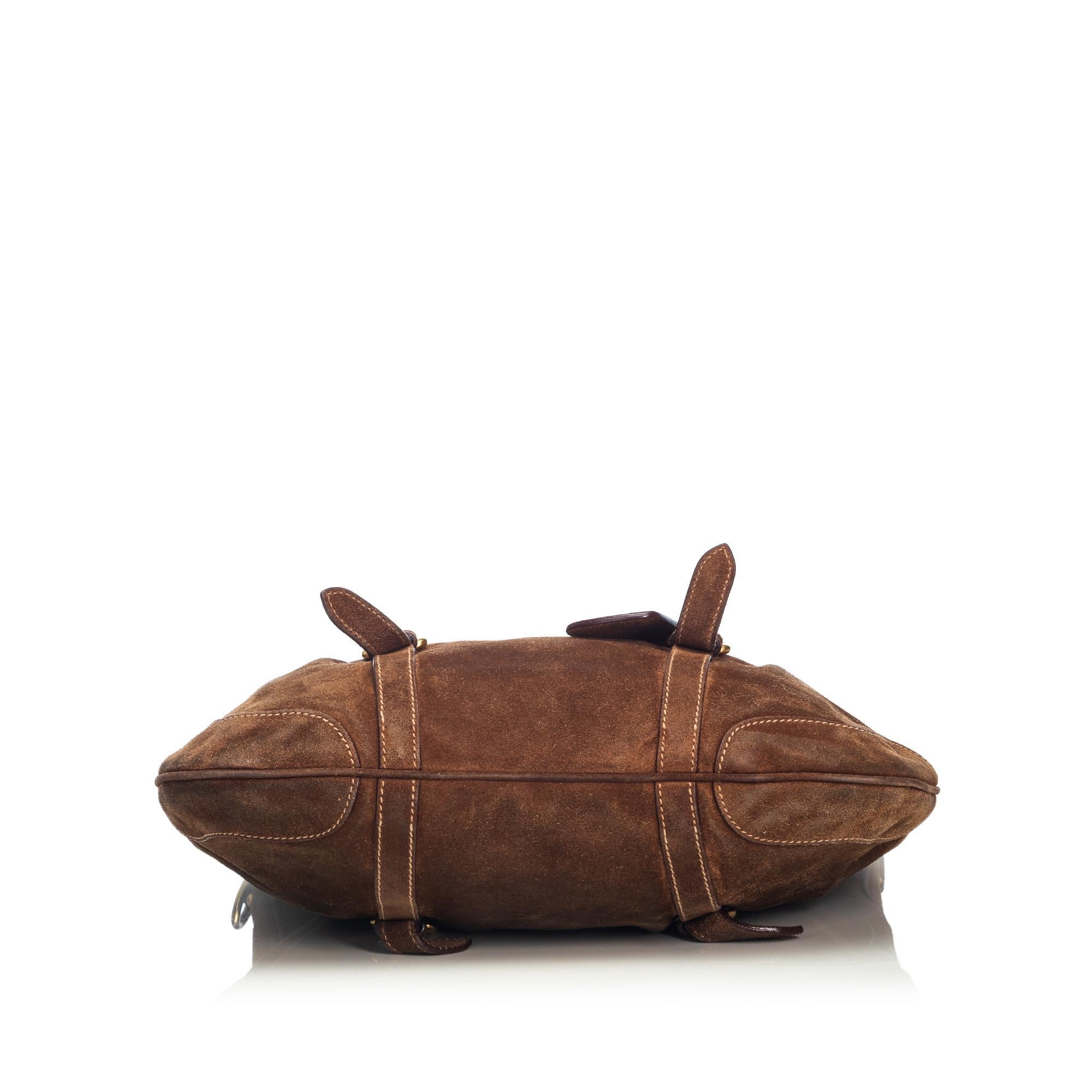brown suede prada bag