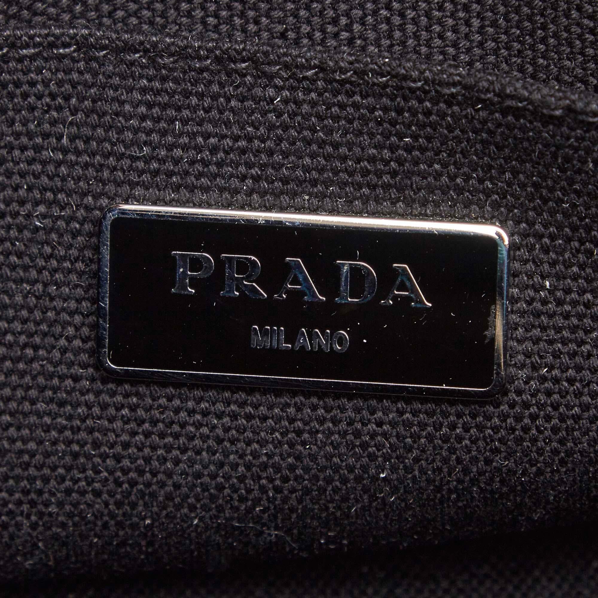 Vintage Authentic Prada Canapa Logo Satchel w Dust Bag Authenticity Card LARGE  For Sale 1