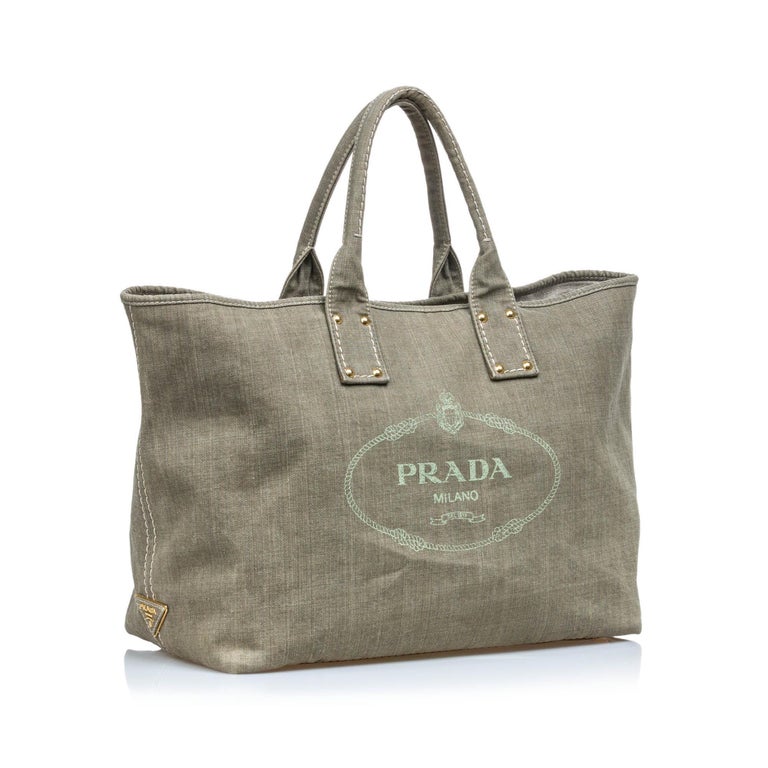 grey prada tote bag