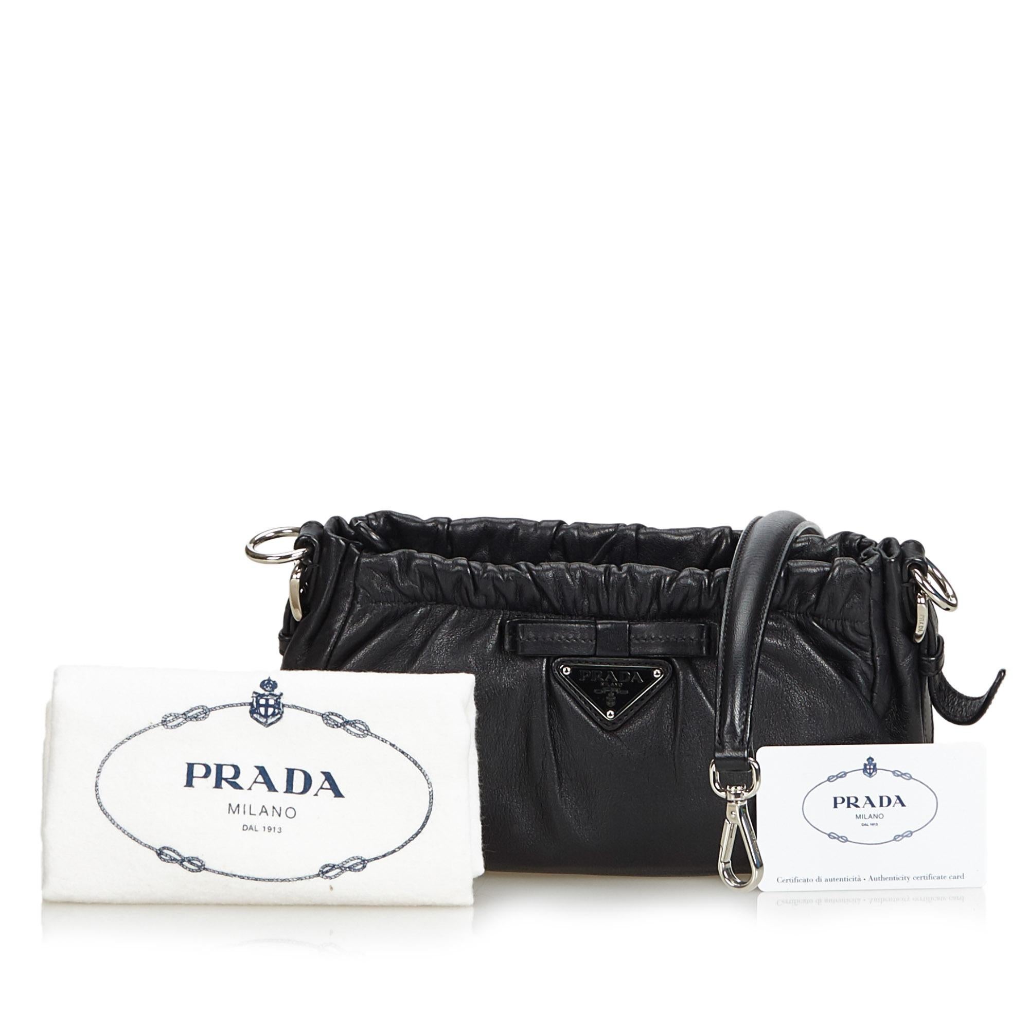 Vintage Authentic Prada Leather Baguette w Dust Bag Authenticity Card SMALL  For Sale 4