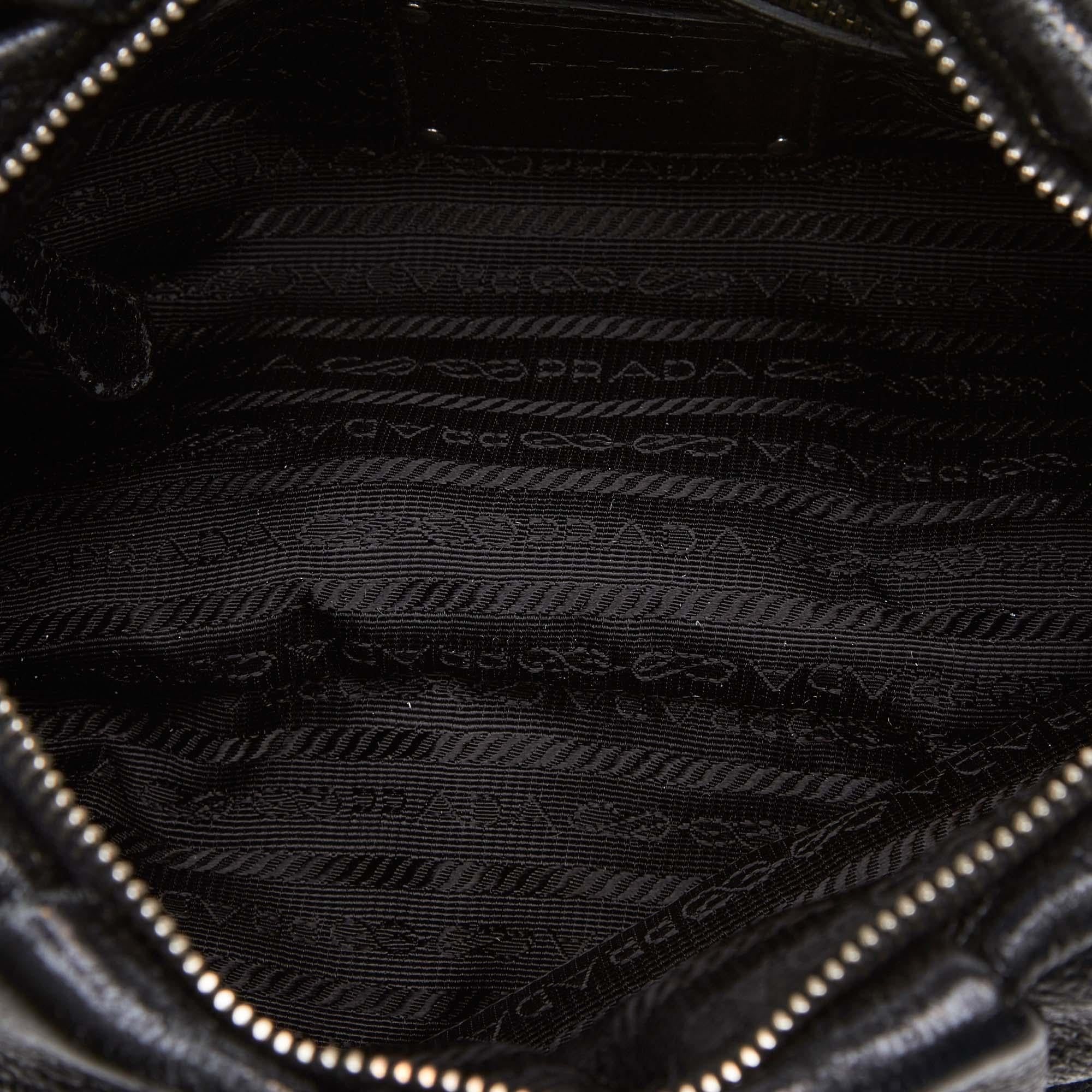 Women's Vintage Authentic Prada Leather Chain Shoulder Bag w Authenticity Card MEDIUM  For Sale