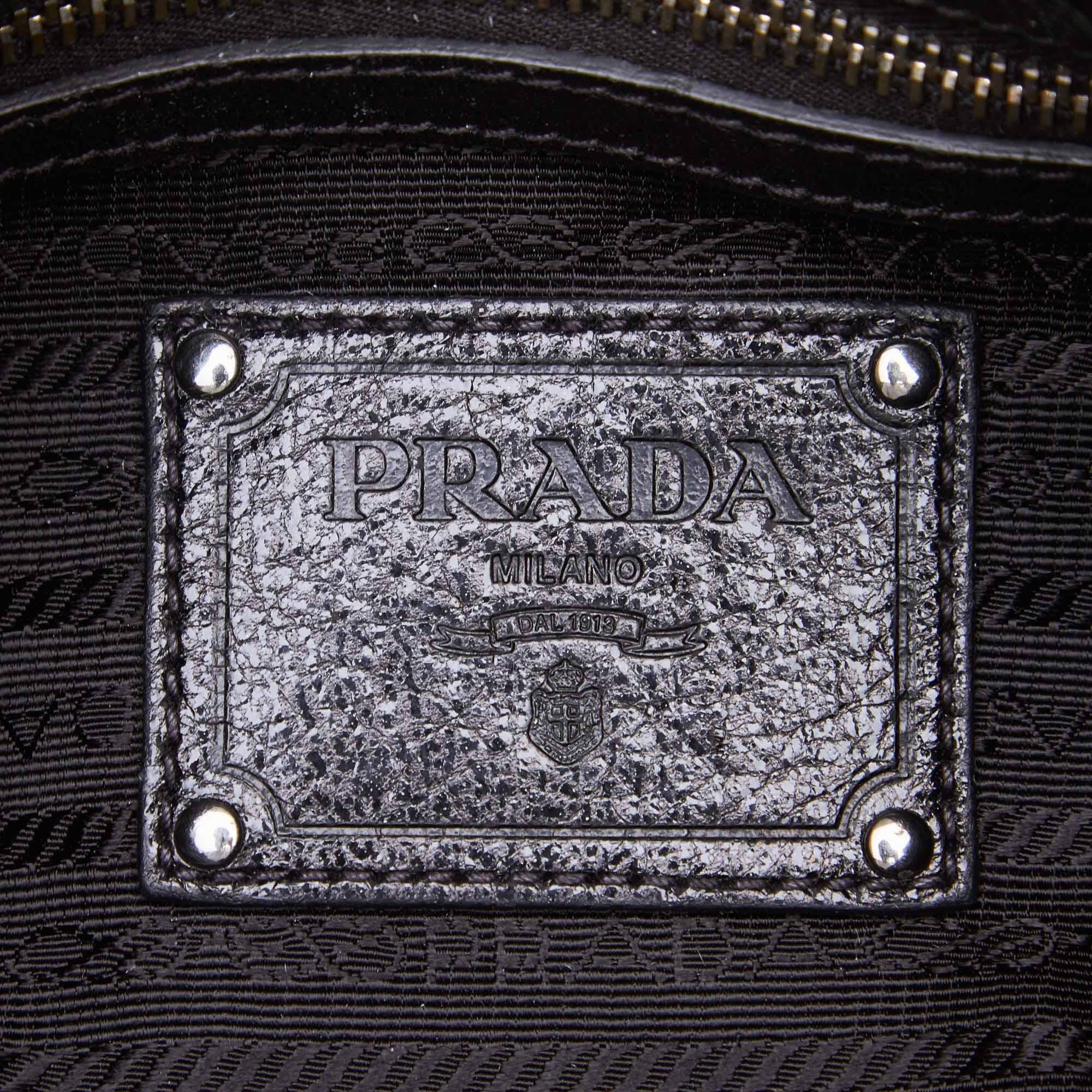 Vintage Authentic Prada Leather Chain Shoulder Bag w Authenticity Card MEDIUM  For Sale 1
