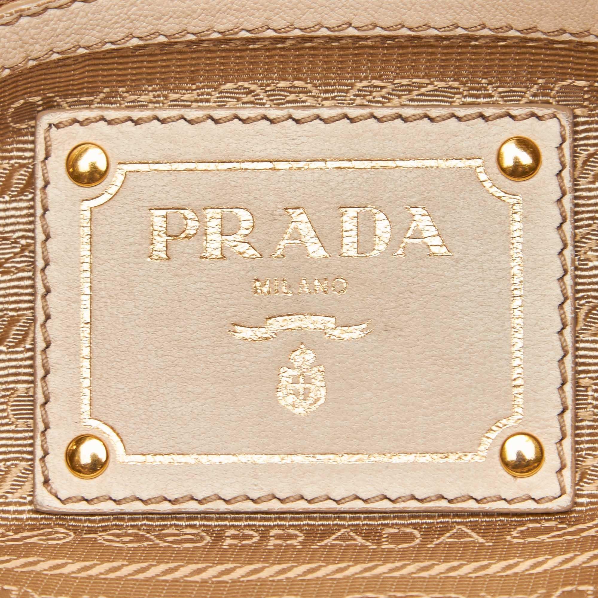 Vintage Authentic Prada Leather Gathered Shoulder Bag w Authenticity Card  1