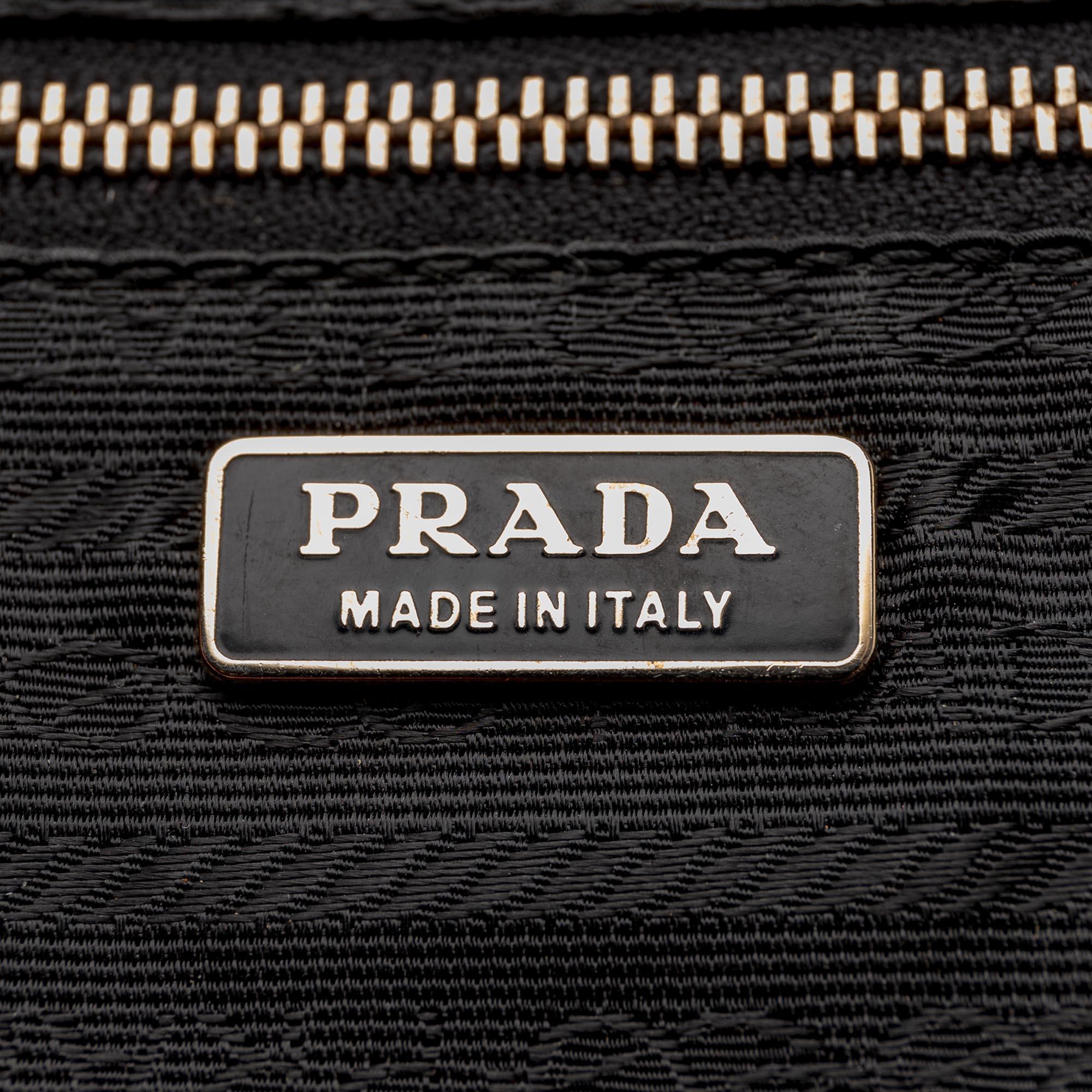 Vintage Authentic Prada Leather Grommet Handbag ITALY w Padlock Key MEDIUM  1