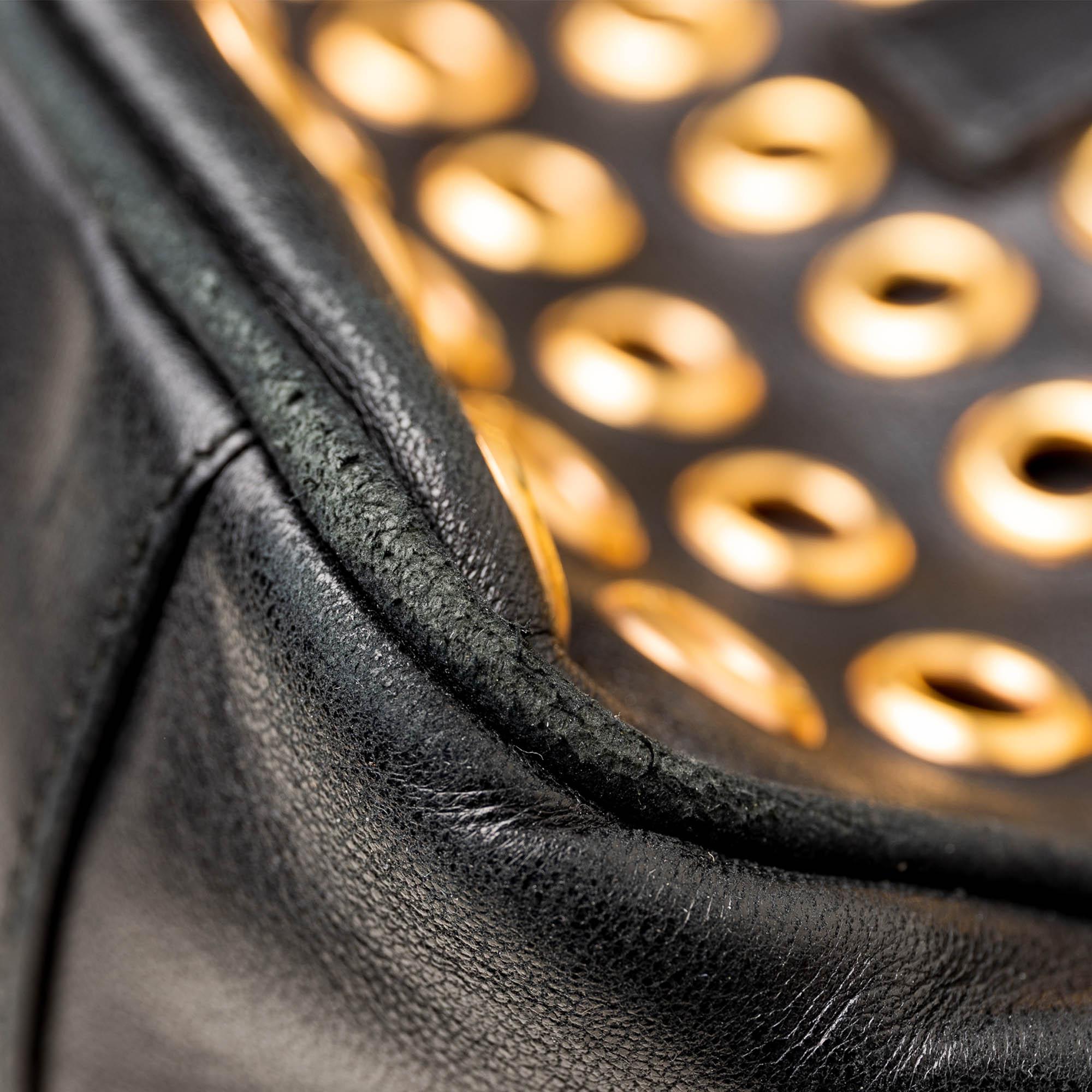 Vintage Authentic Prada Leather Grommet Handbag ITALY w Padlock Key MEDIUM  3