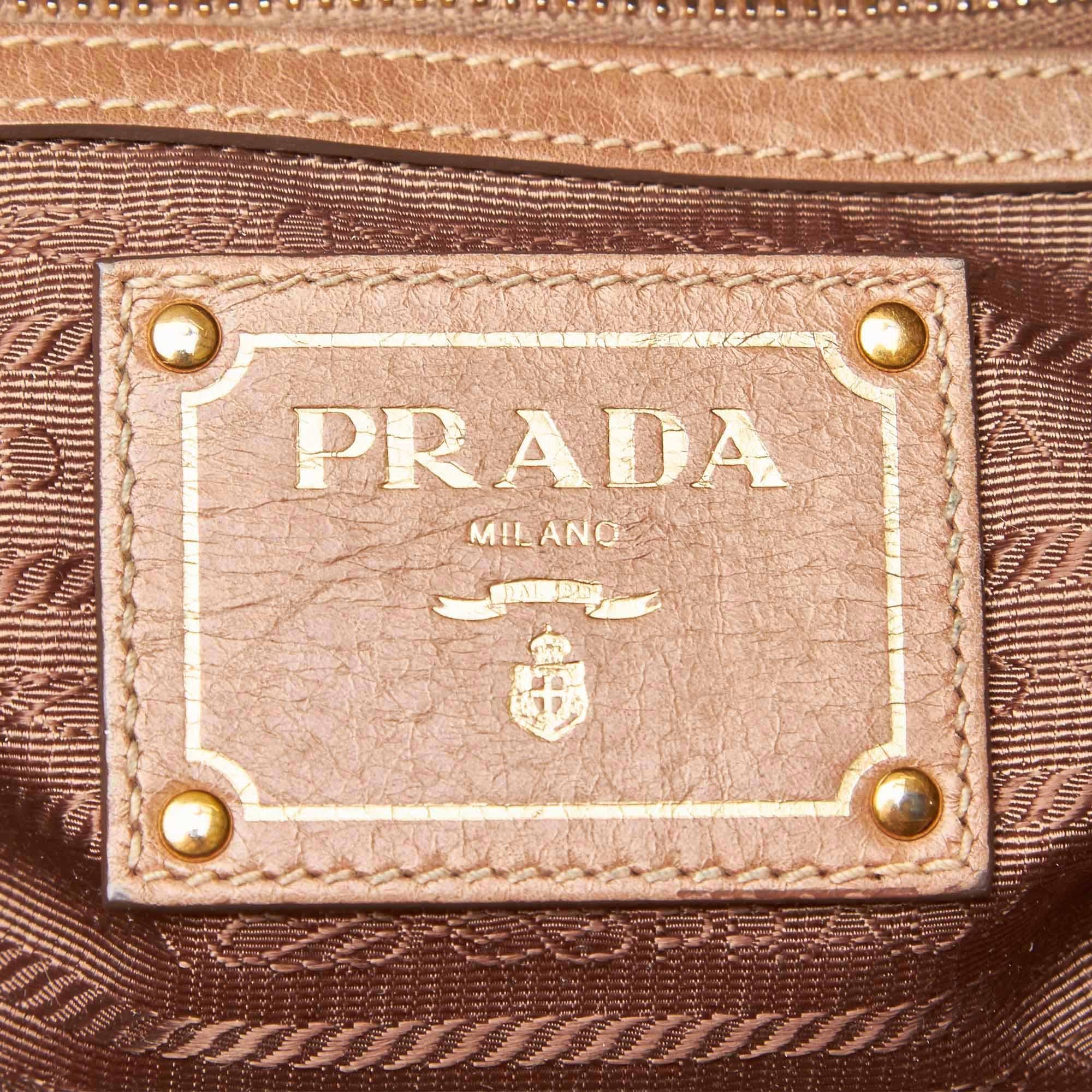 Vintage Authentic Prada Leather Handbag w Dust Bag Authenticity Card MEDIUM  1