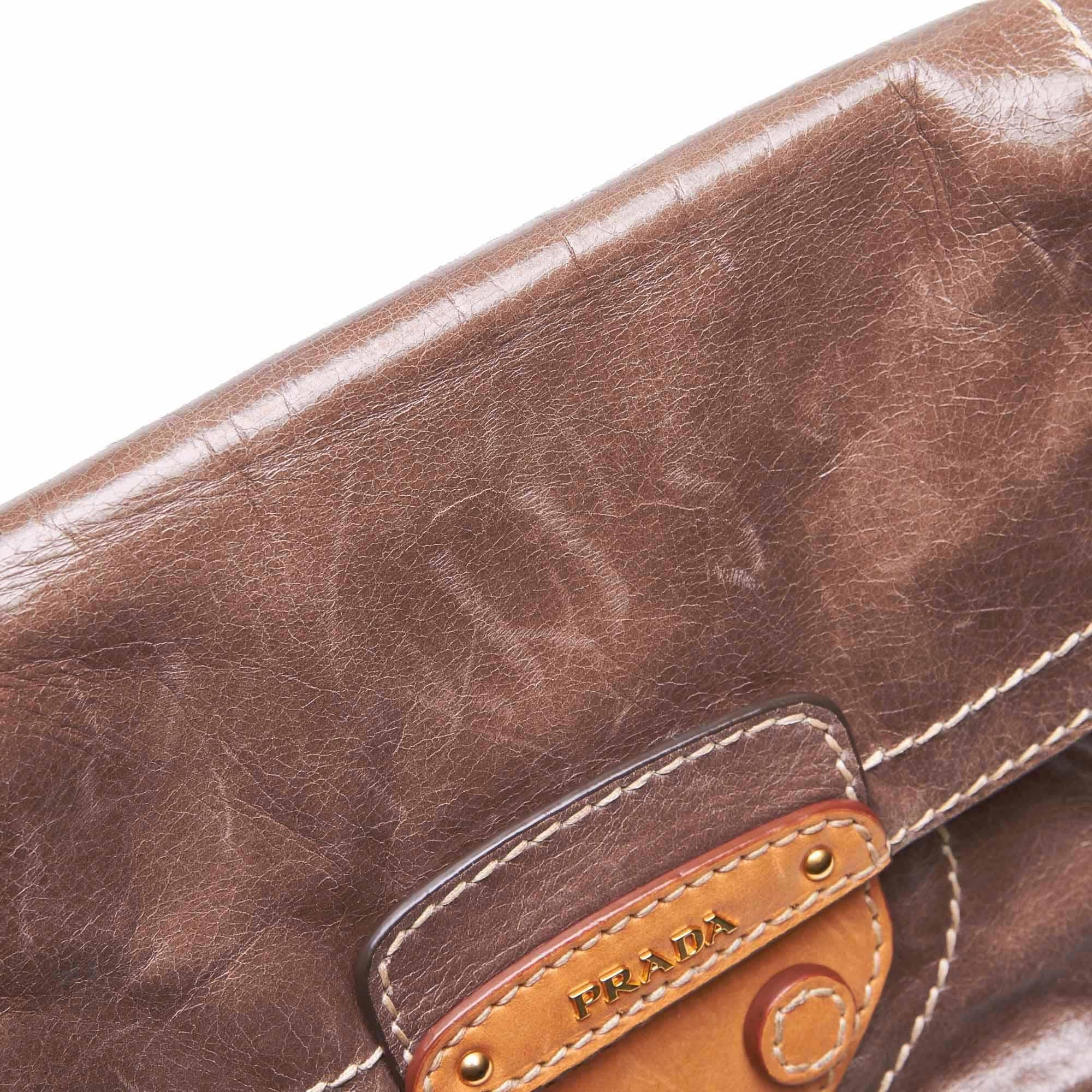 Vintage Authentic Prada Leather Pattina Crossbody Bag Italy w Dust Bag MEDIUM  1