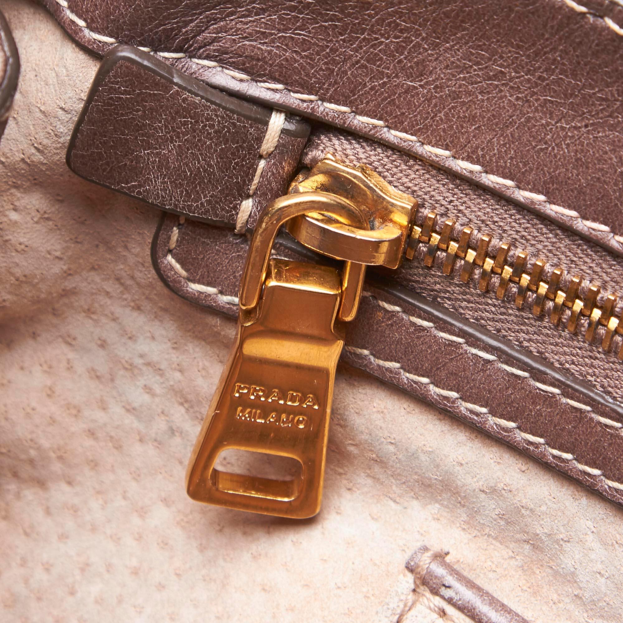 Vintage Authentic Prada Leather Pattina Crossbody Bag Italy w Dust Bag MEDIUM  3