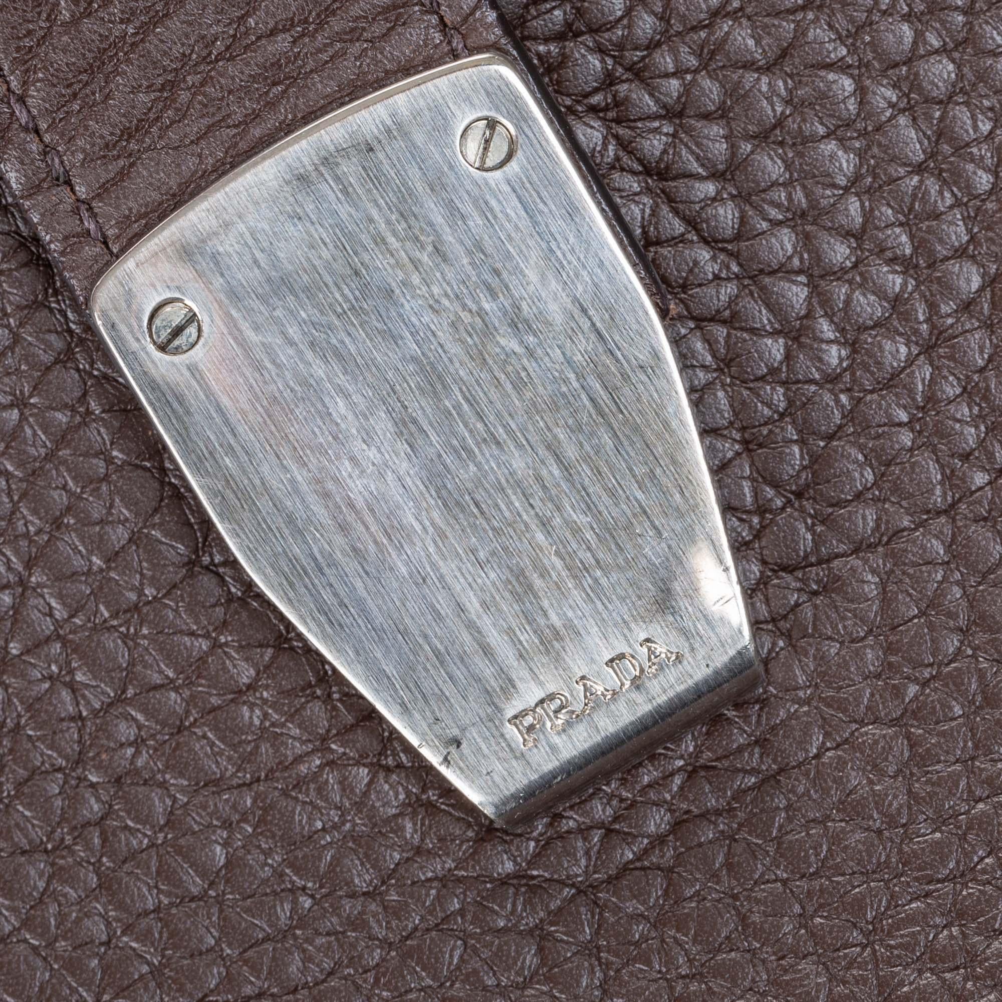 Vintage Authentic Prada Leather Shoulder Bag w Dust Bag Authenticity Card  For Sale 7