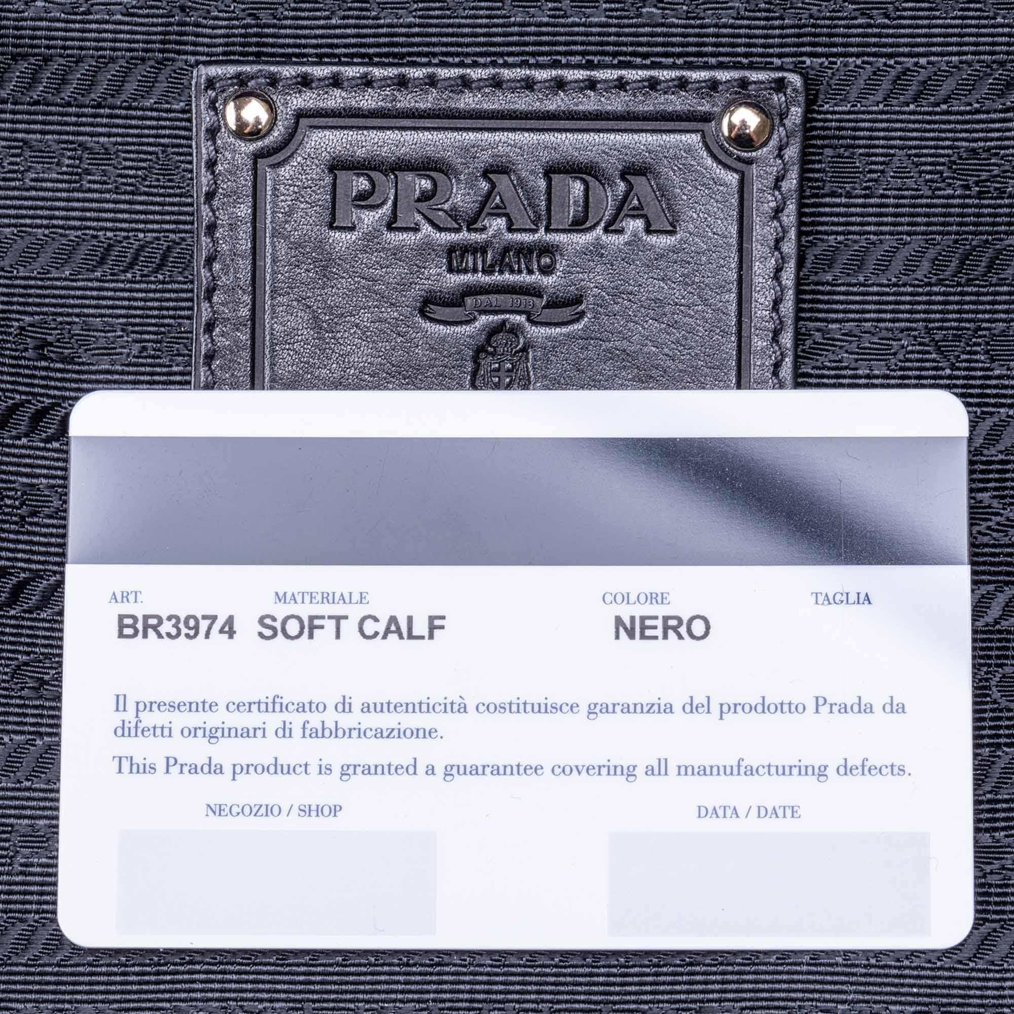 Prada bag authenticity card on sale