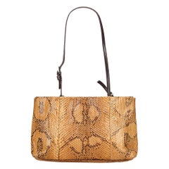 Vintage Authentic Prada Light Python Leather Shoulder Bag Italy MEDIUM