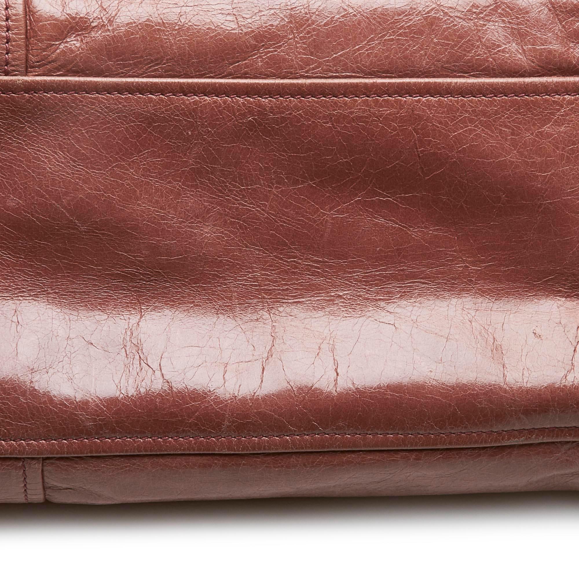 Vintage Authentic Prada Pink Leather Vitello Shine Satchel Italy MEDIUM  4