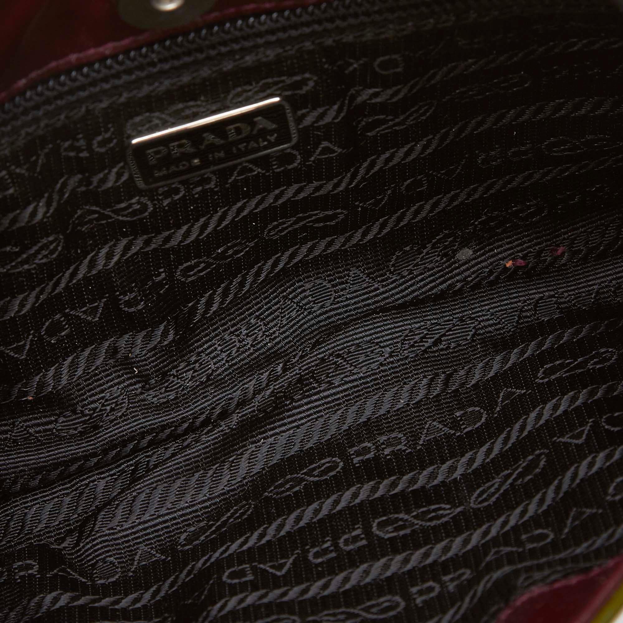 Women's Vintage Authentic Prada Purple Leather Shoulder Bag Italy w Dust Bag MEDIUM