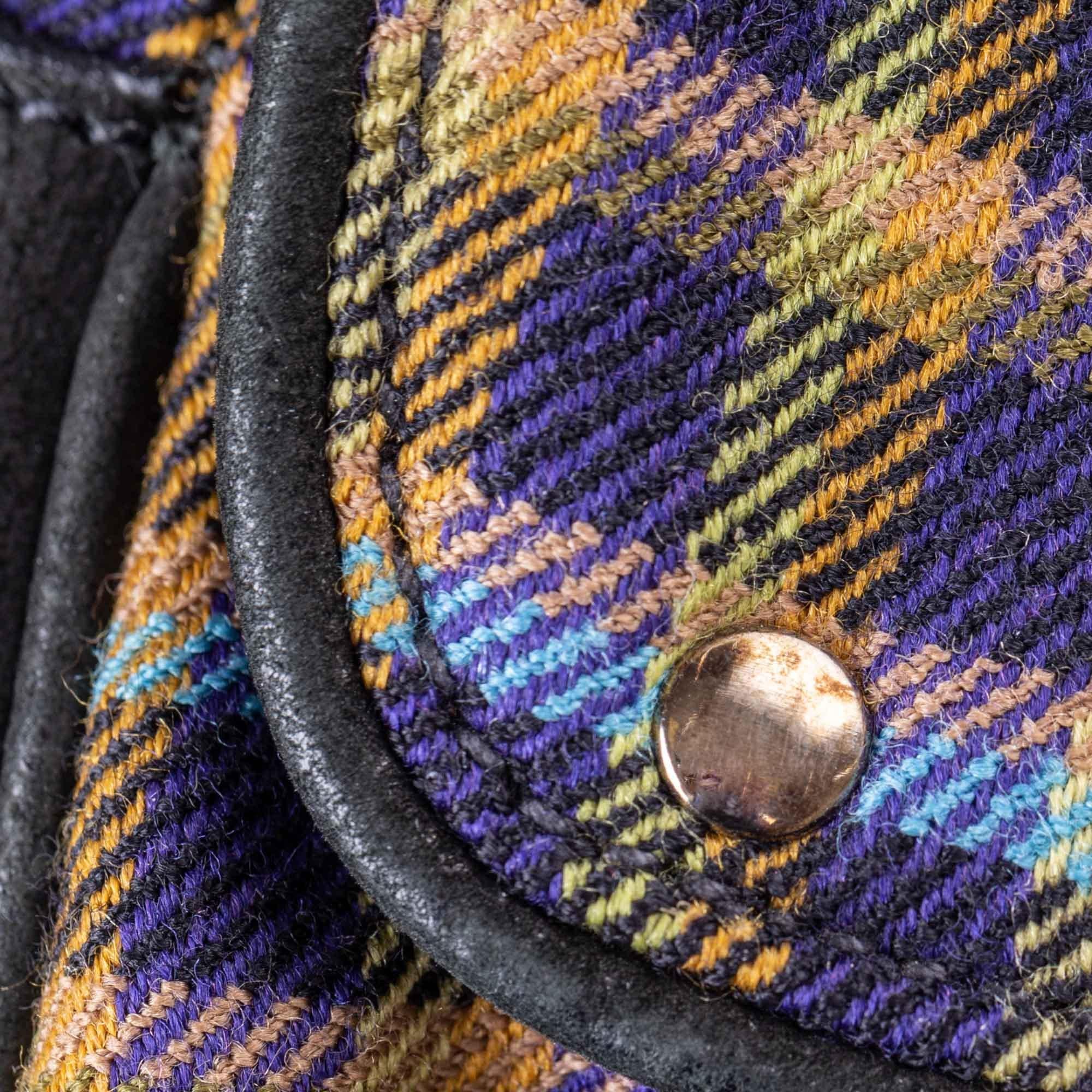 Vintage Authentic Prada Purple Wool Fabric Chain Baguette Italy SMALL 3