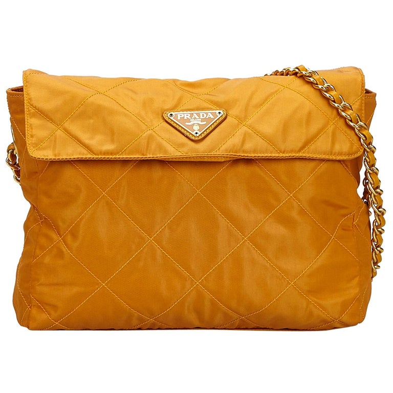 Vintage Authentic Prada Quilted Chain Italy Dust Bag For Sale at 1stDibs