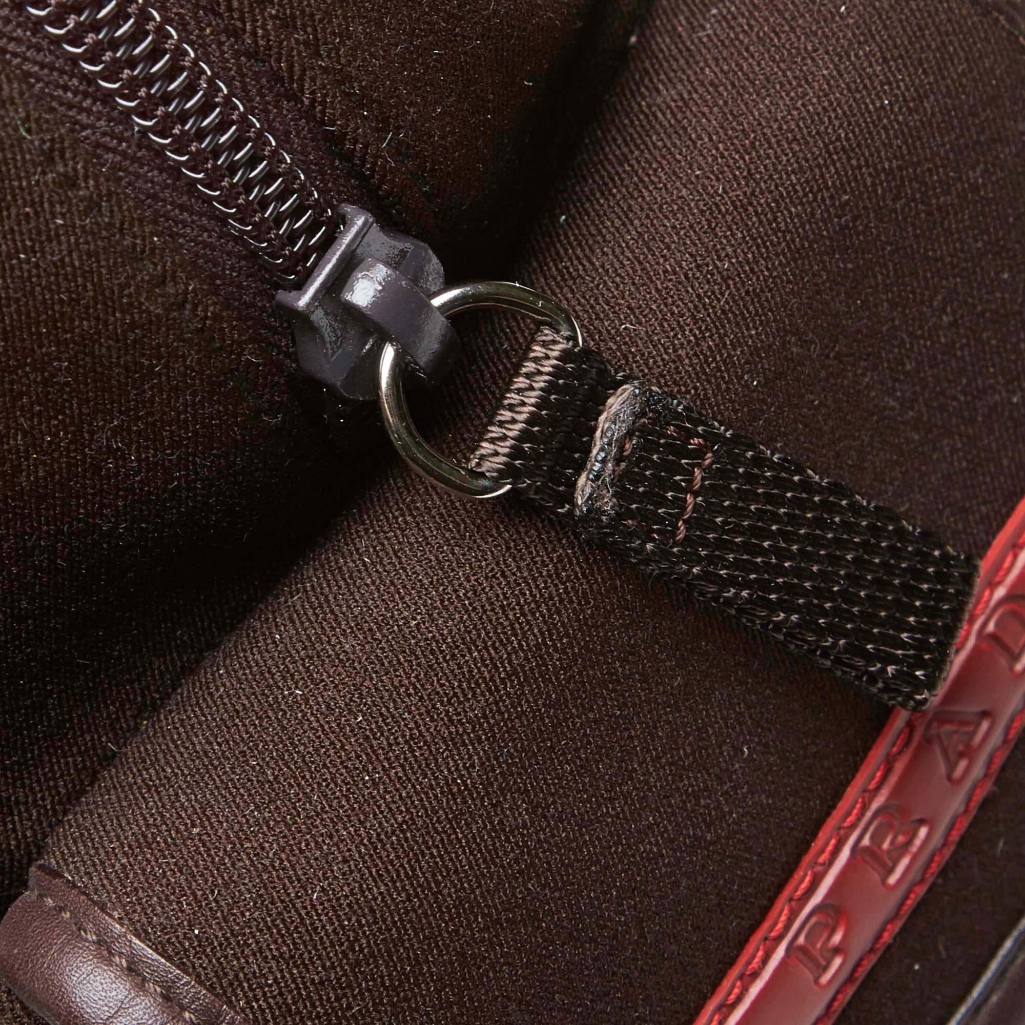Vintage Authentic Prada Red Dark Fur Backpack Italy MEDIUM  4