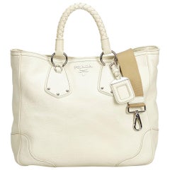 Vintage Authentic Prada Vitello Daino Tote Bag w Dust Bag Authenticity Card