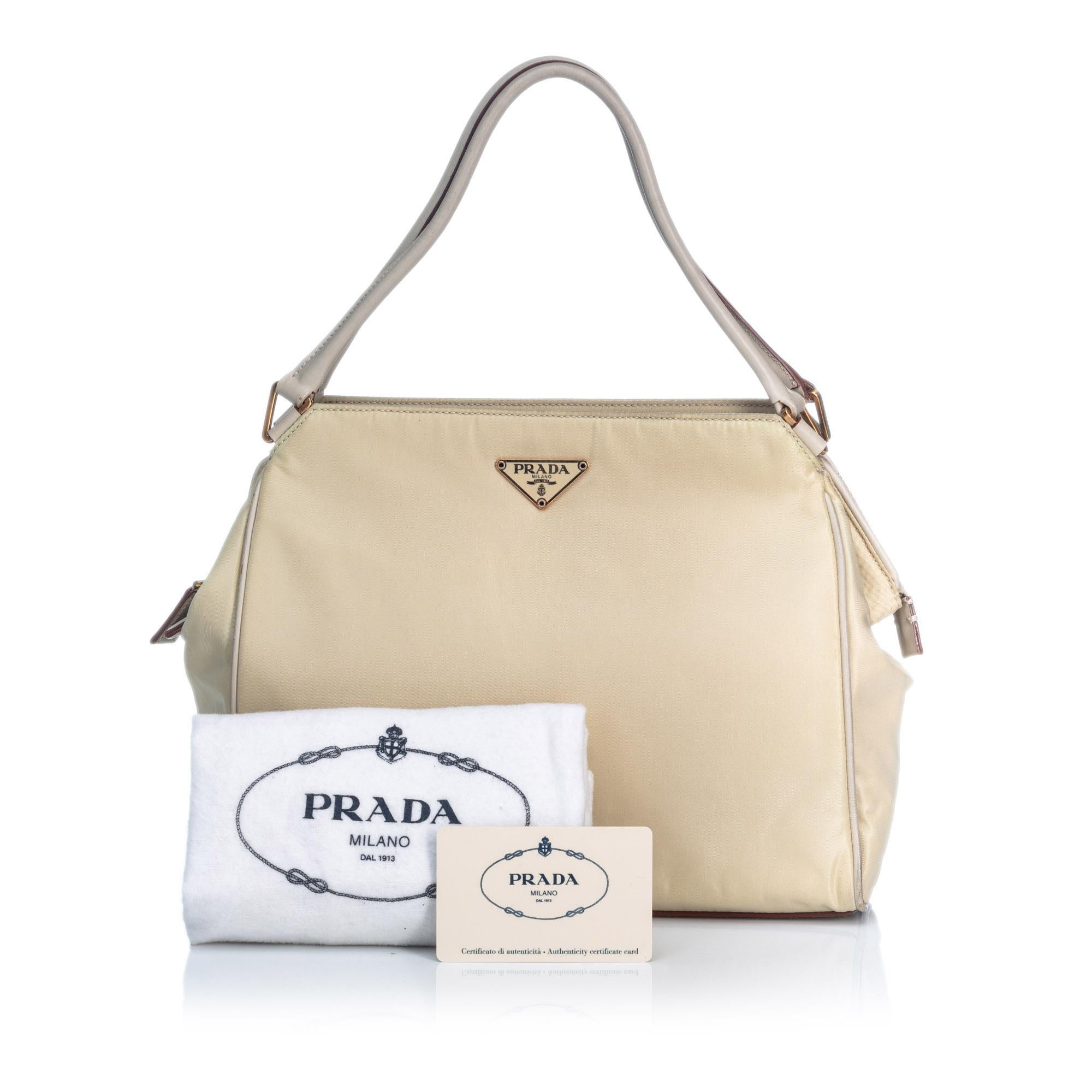 Vintage Authentic Prada White Handbag Italy w Dust Bag Authenticity Card SMALL  For Sale 9