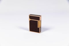 Vintage Authentic Rose Gold Linge 2 ST Dupont Lighter Red Veins Lacquered anni '90