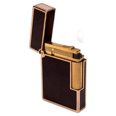 Vintage Authentic Rose Gold Linge 2 ST Dupont Lighter Red Veins Lacquered 1990s