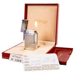 Vintage Authentischer versilberter Ligne 2 ST DUPONT Montparnasse-Leuchter in Box, Vintage
