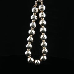 Vintage Authentic Tiffany & Co Sterling Silver Bead Ball Bracelet 9.5mm 7.5"