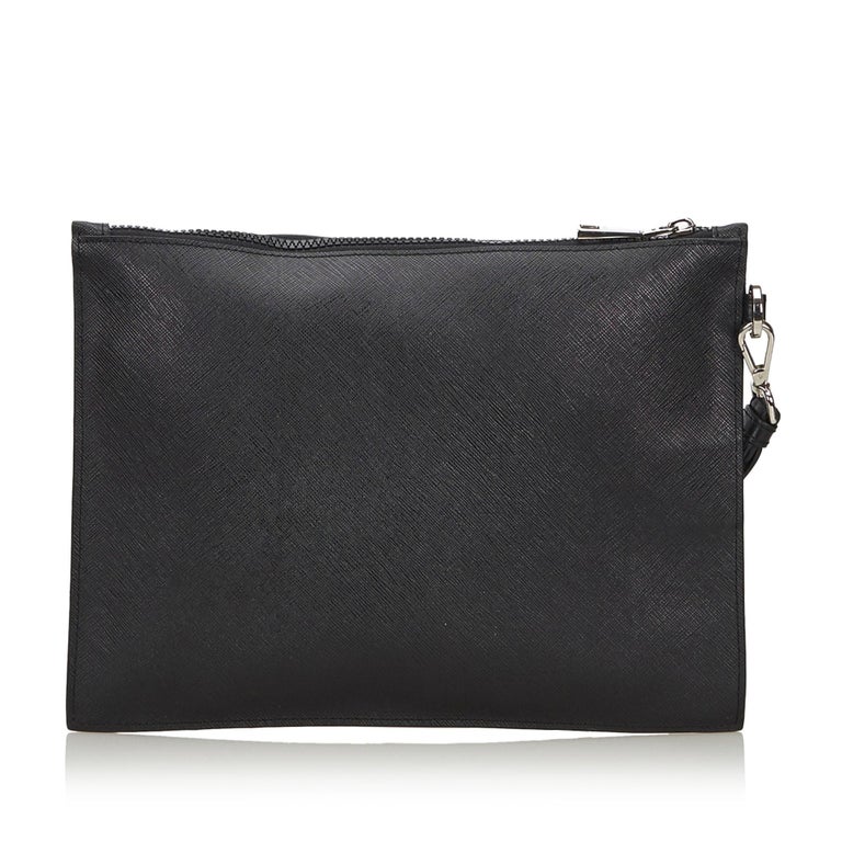 Vintage Authentic Versace Black Medusa Clutch Bag Italy w Dust Bag ...