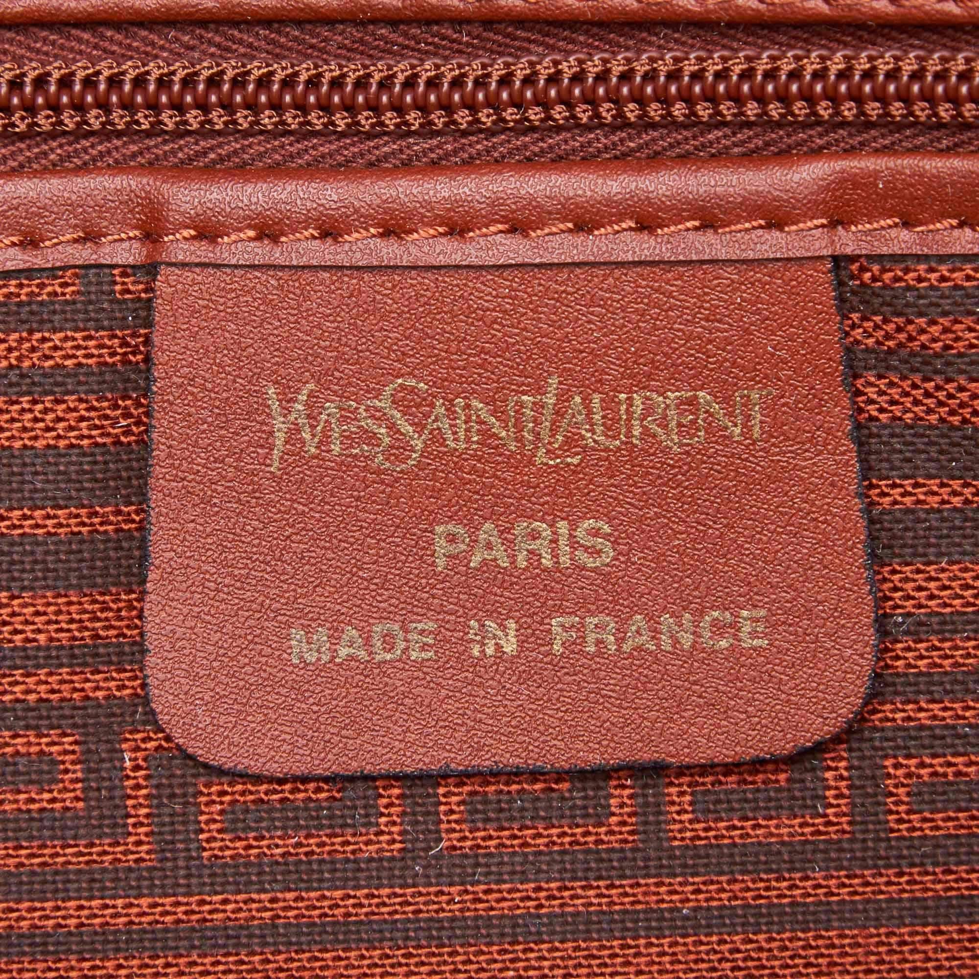 Vintage Authentic YSL Black Canvas Fabric Crossbody Bag France MEDIUM  For Sale 2