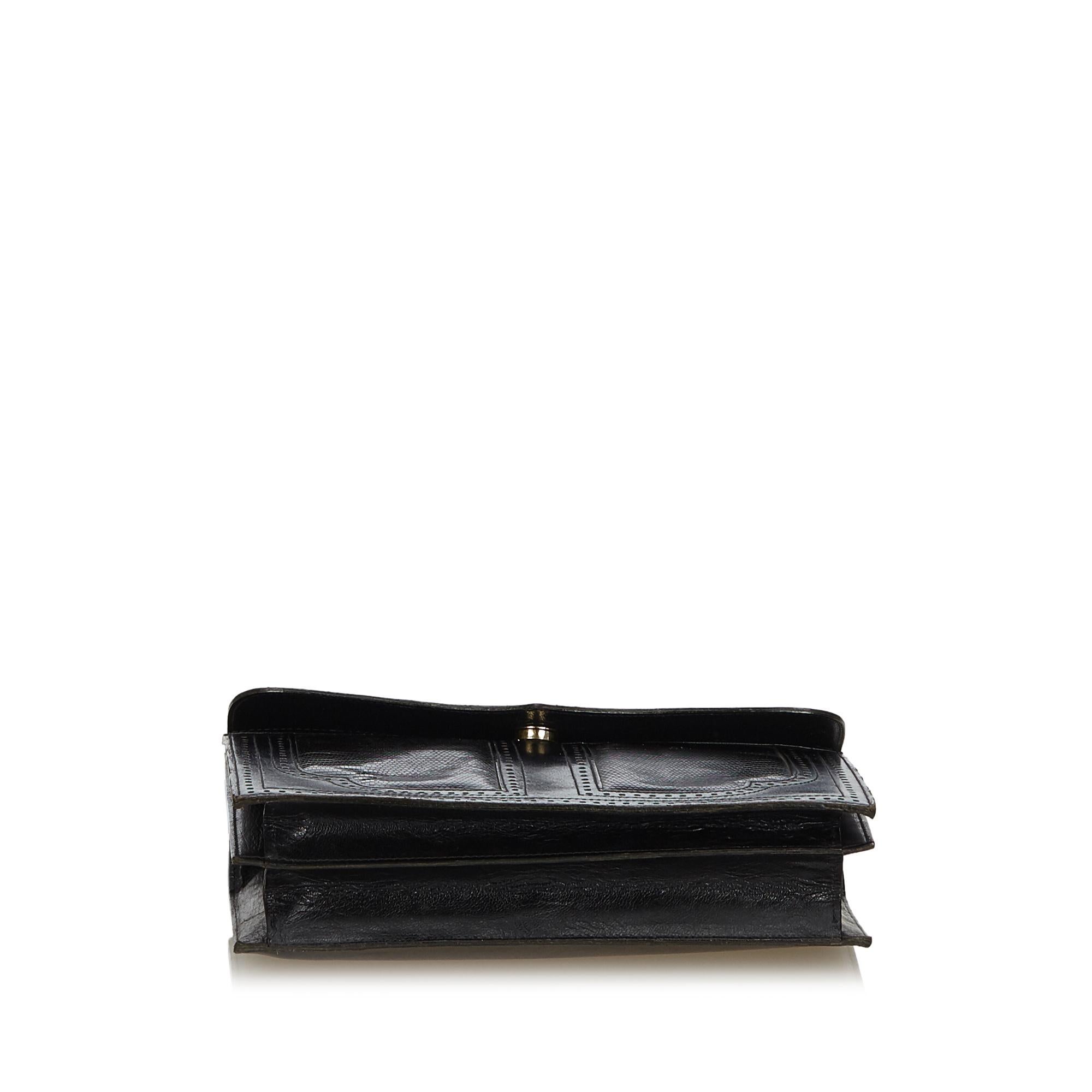 Women's Vintage Authentic YSL Black Leather Shoulder Bag France MEDIUM 