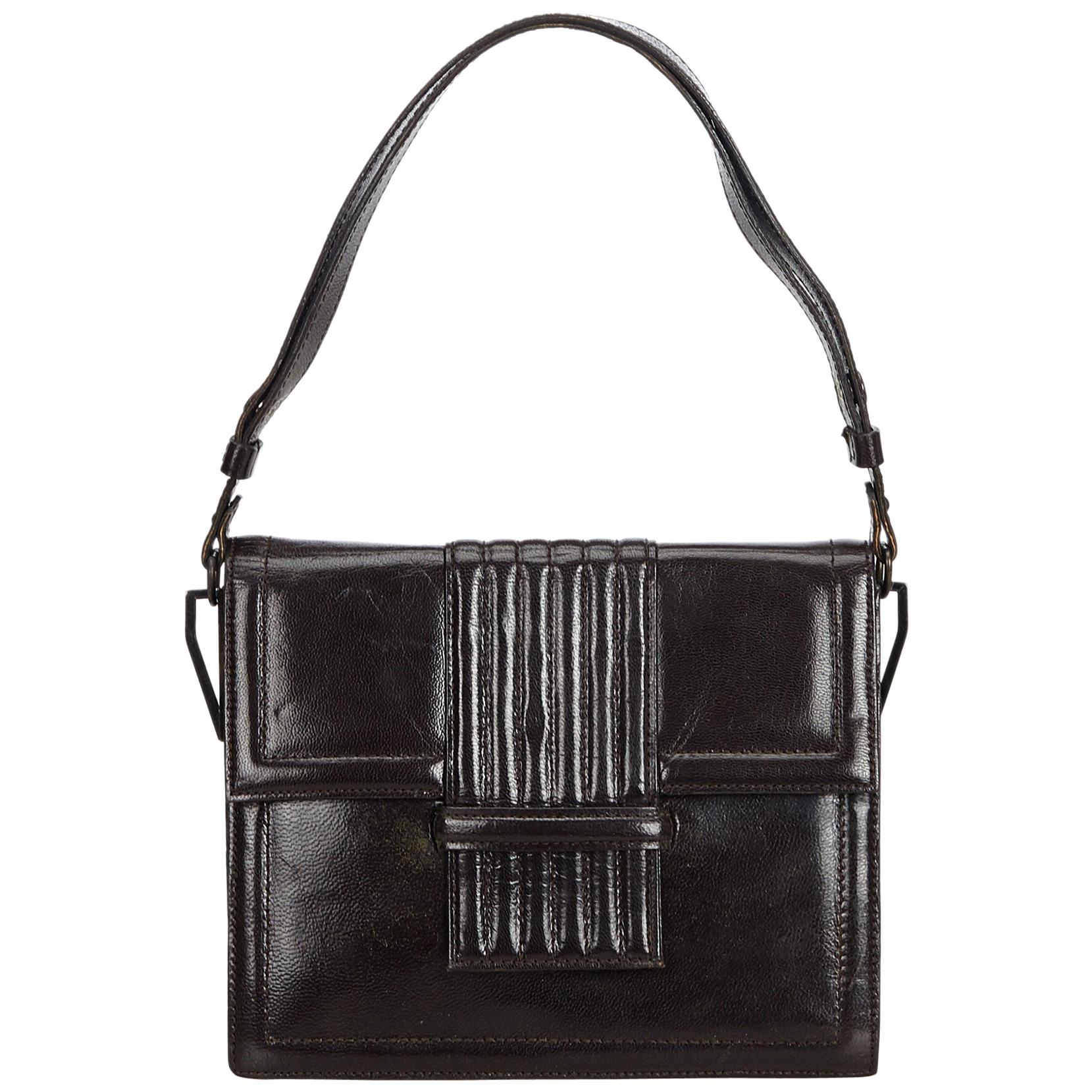 Vintage Authentic YSL Black Leather Shoulder Bag France SMALL  For Sale