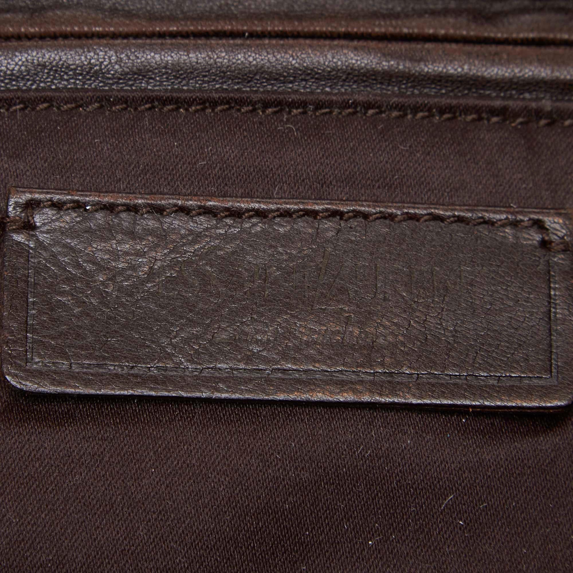 Vintage Authentic YSL Brown Suede Leather Boheme Hobo Bag France LARGE  For Sale 2
