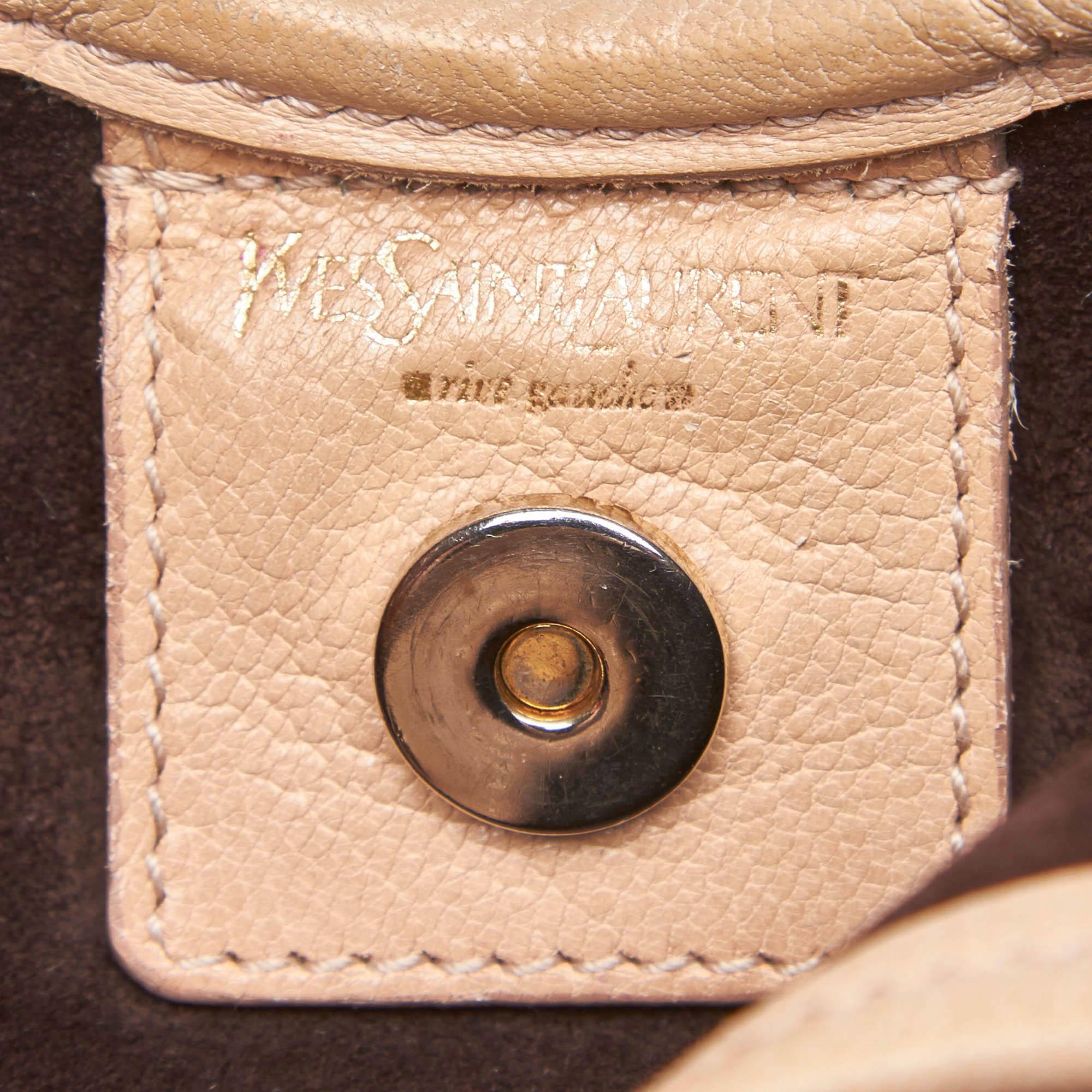 Women's Vintage Authentic YSL Leather Saint Tropez Shoulder Bag w Authenticity Card  For Sale