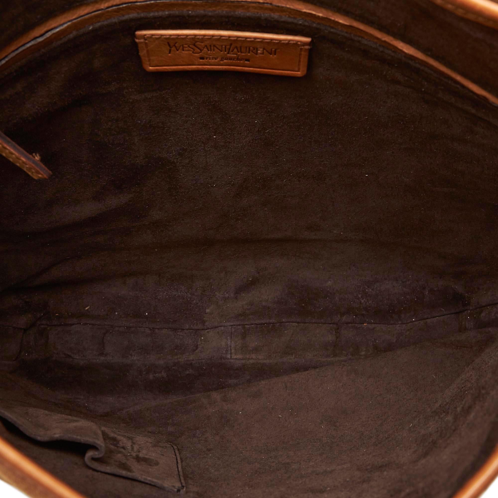 Women's Vintage Authentic YSL Light Nubuck Leather Shoulder Bag France Dust Bag MEDIUM  For Sale