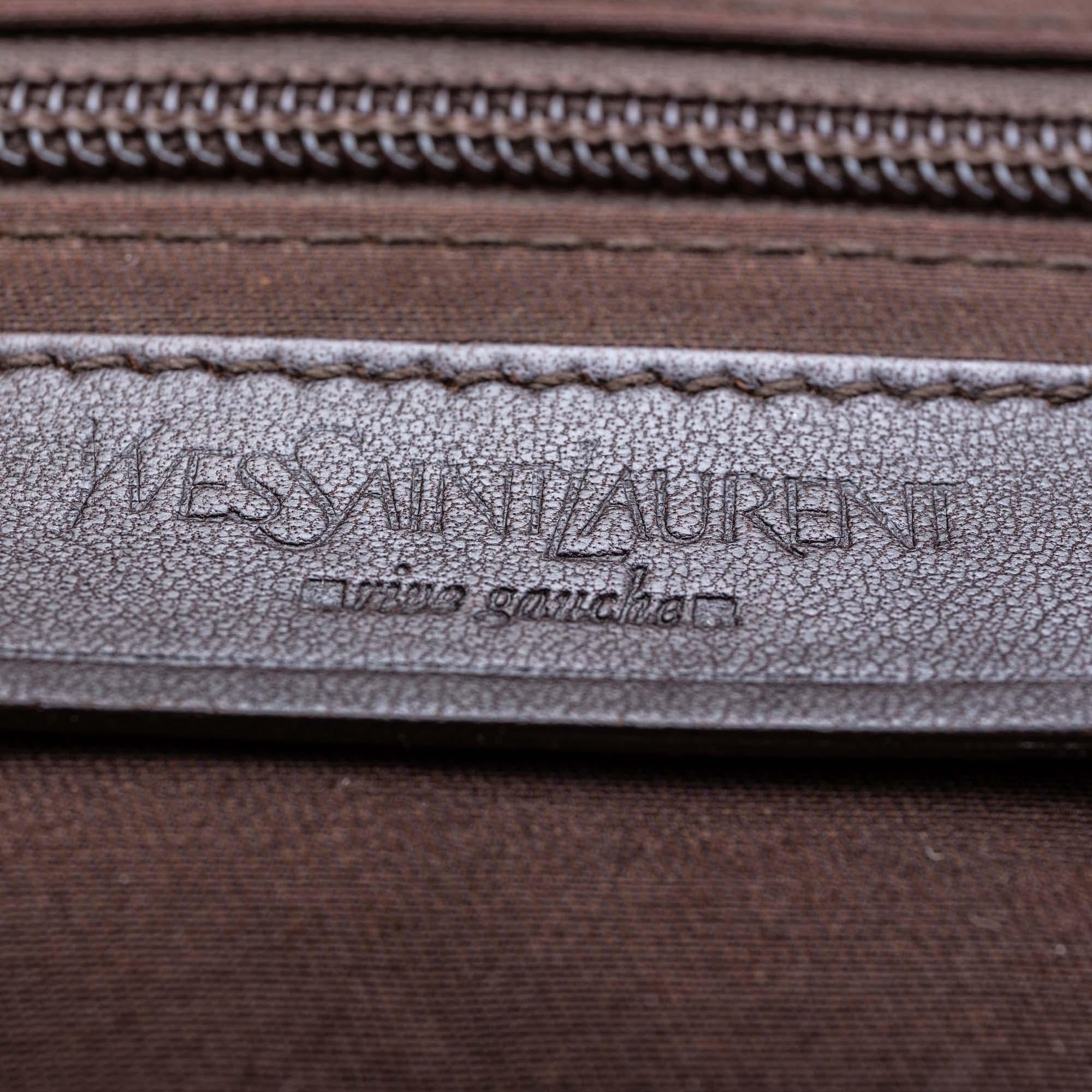 Vintage Authentic YSL Multi Canvas Fabric Printed Travel Bag France LARGE  For Sale 2