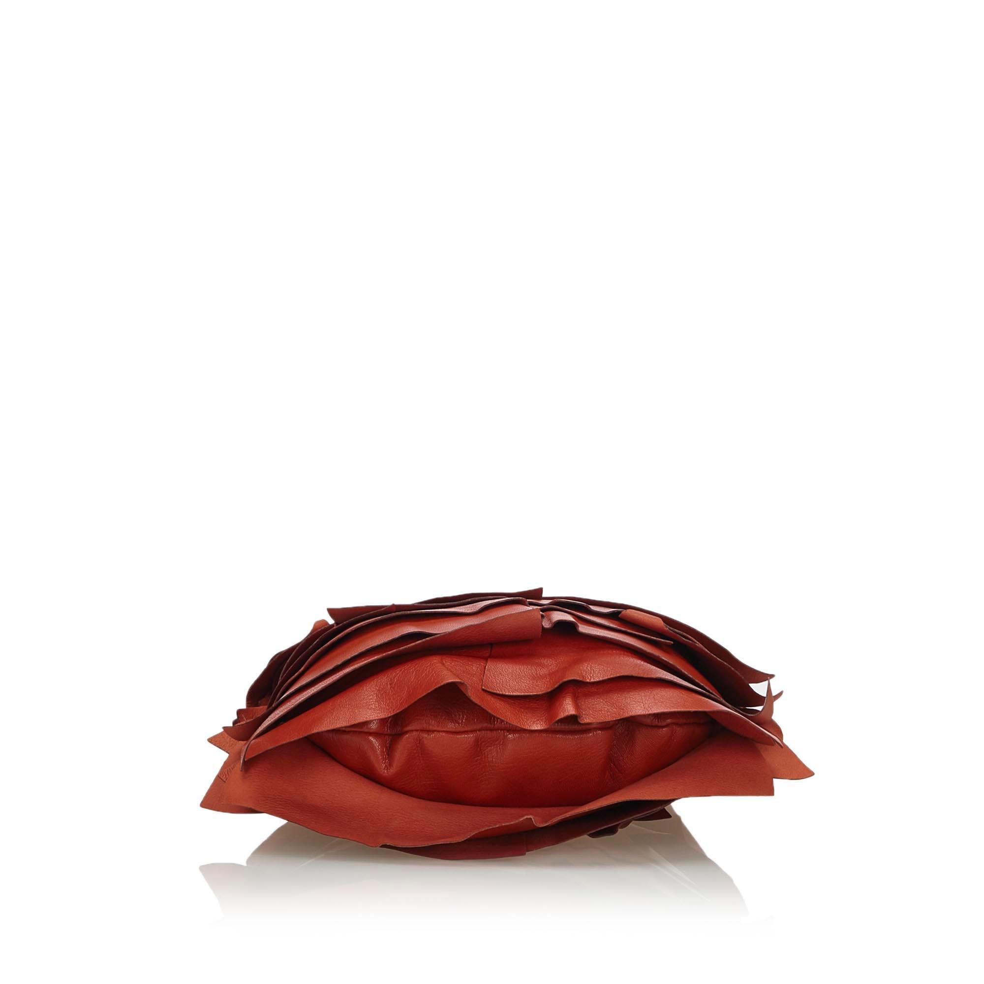 Women's Vintage Authentic YSL Red Leather Saint Tropez Shoulder Bag Italy MEDIUM 