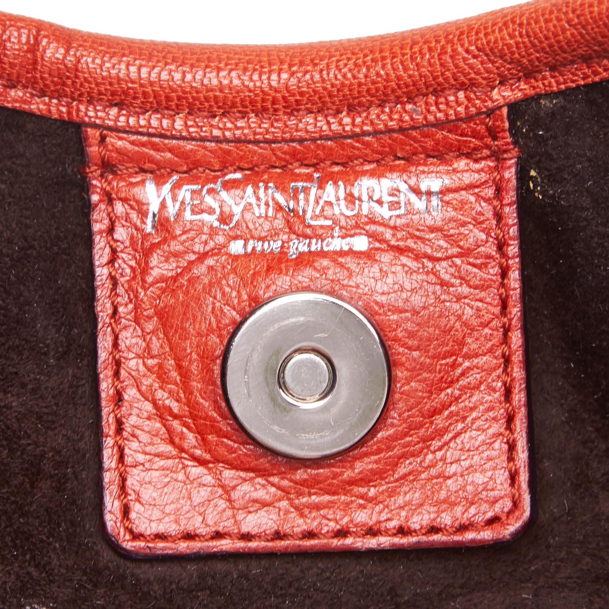 Vintage Authentic YSL Red Leather Saint Tropez Shoulder Bag Italy MEDIUM  2