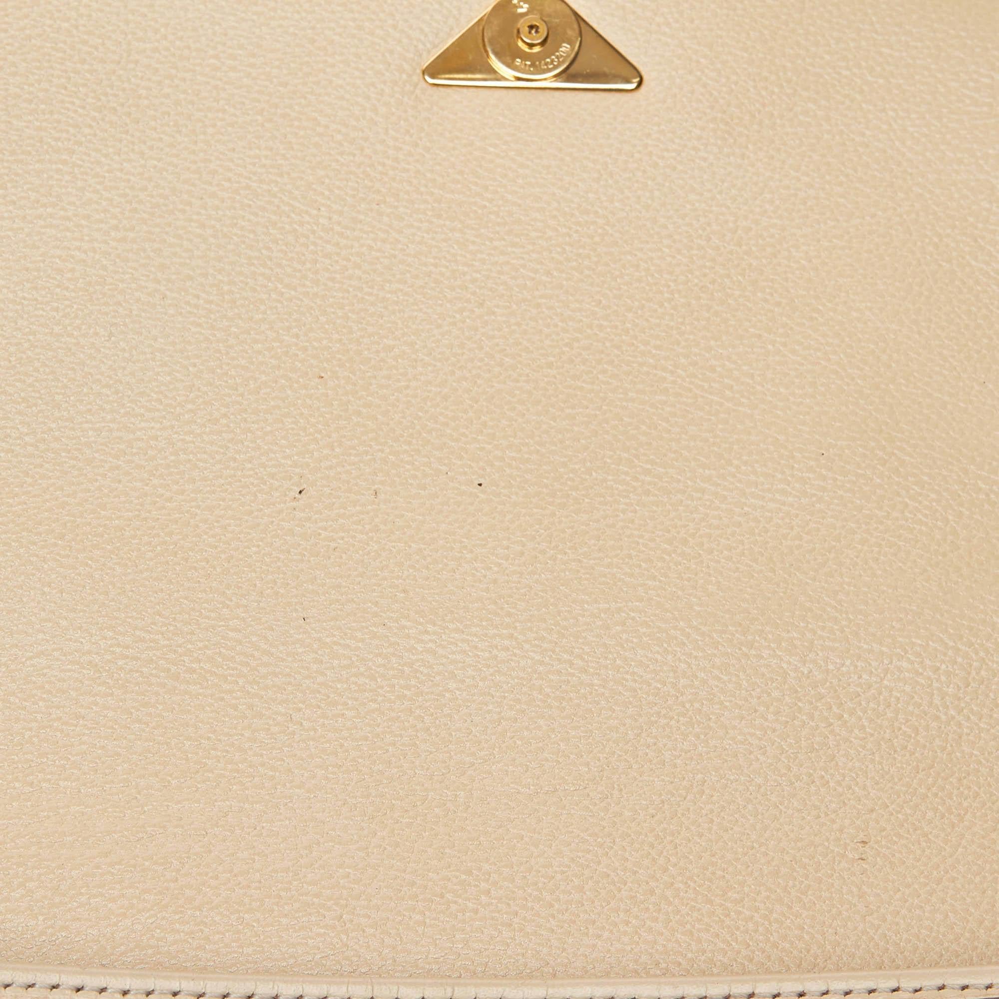 Vintage Authentic YSL White Ivory Leather Crossbody Bag France MEDIUM  5