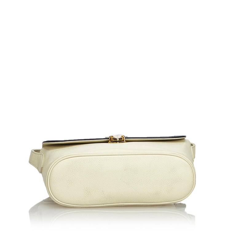 Vintage Authentic YSL White Ivory Leather Crossbody Bag France SMALL at 1stDibs