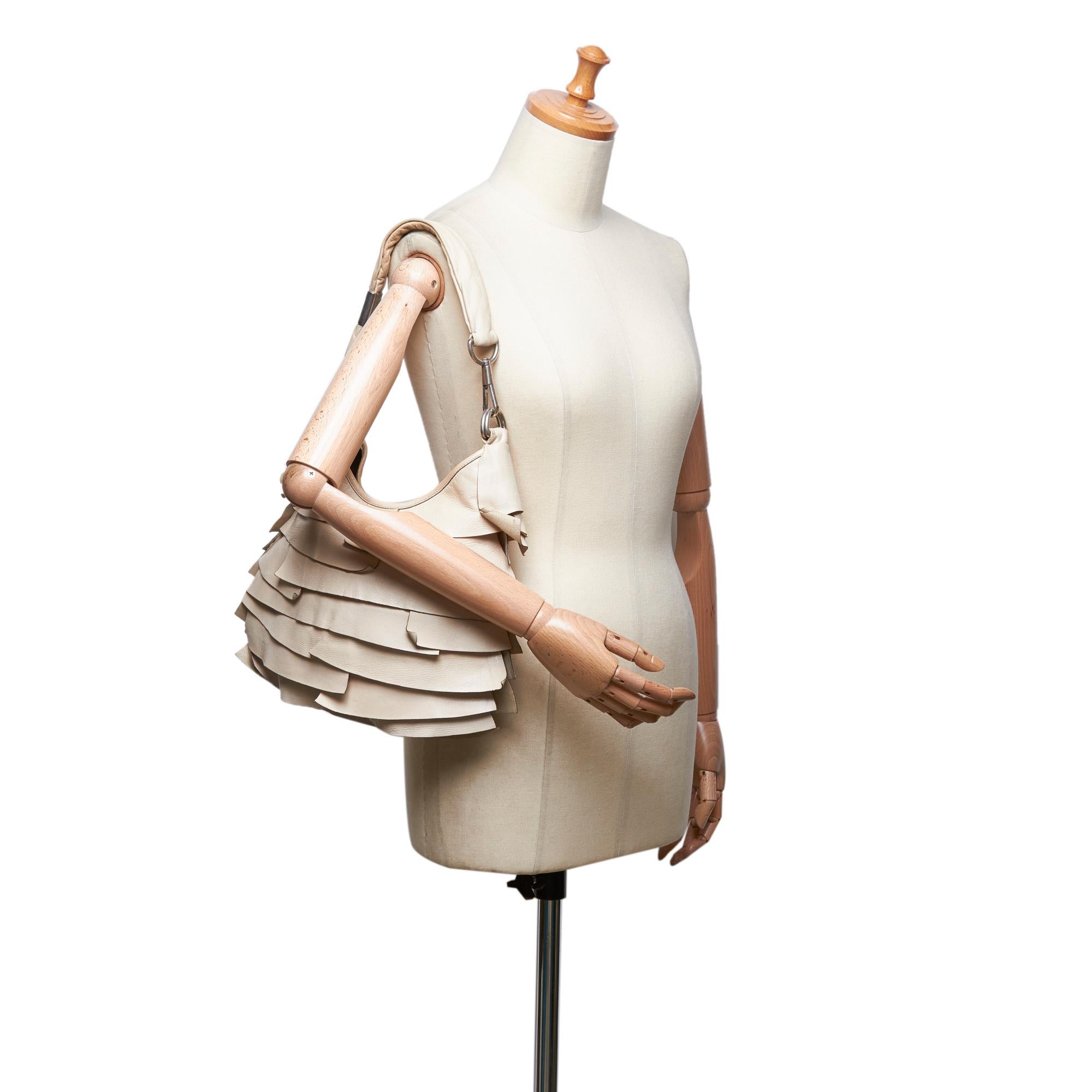 Vintage Authentic YSL White Leather Saint Tropez Shoulder Bag France MEDIUM  For Sale 5