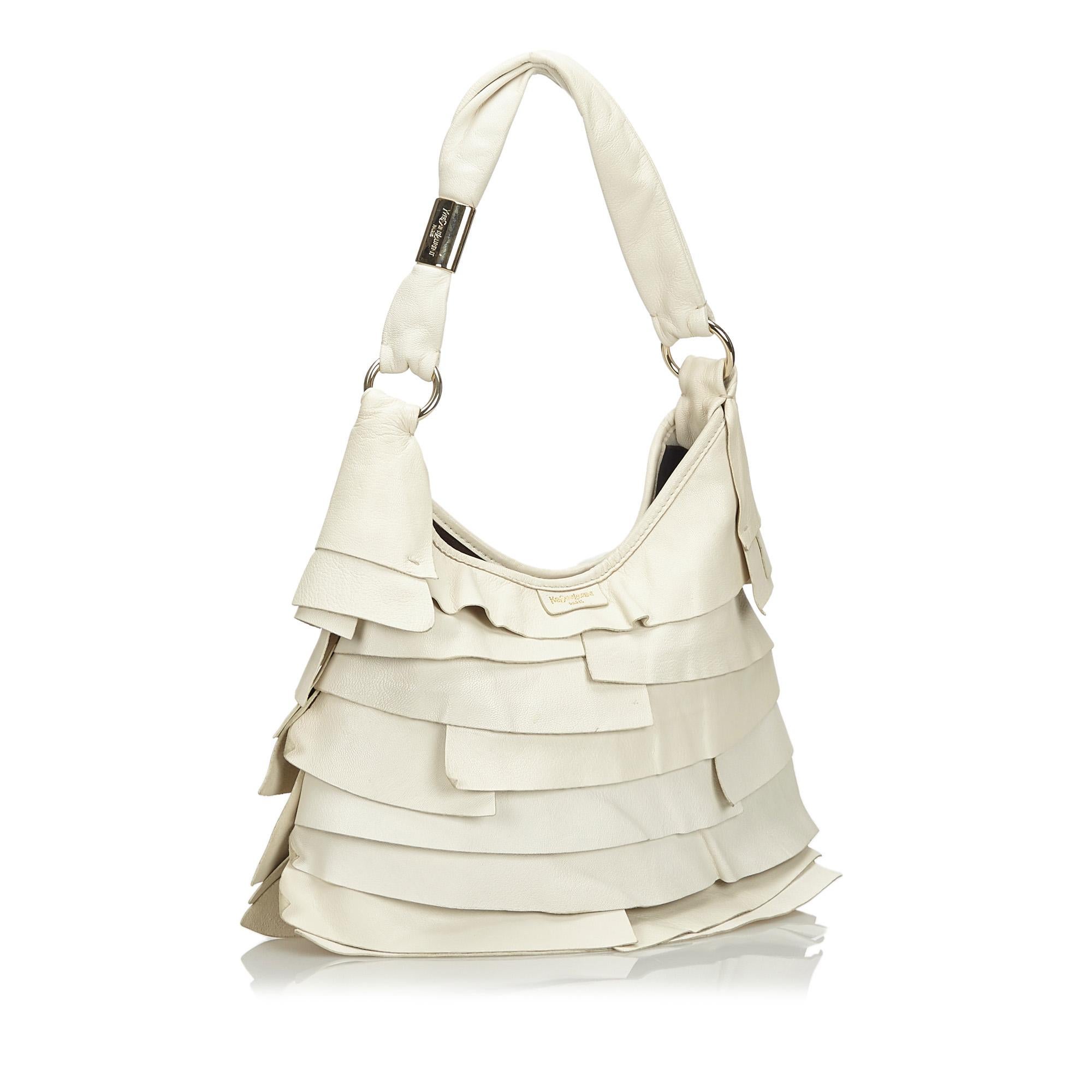 The Saint Tropez features a ruffled leather body, a leather strap, a top magnetic closure, and interior zip and slip pockets. It carries as B+ condition rating.

Inclusions: 
This item does not come with inclusions.

Dimensions:
Length: 30.00