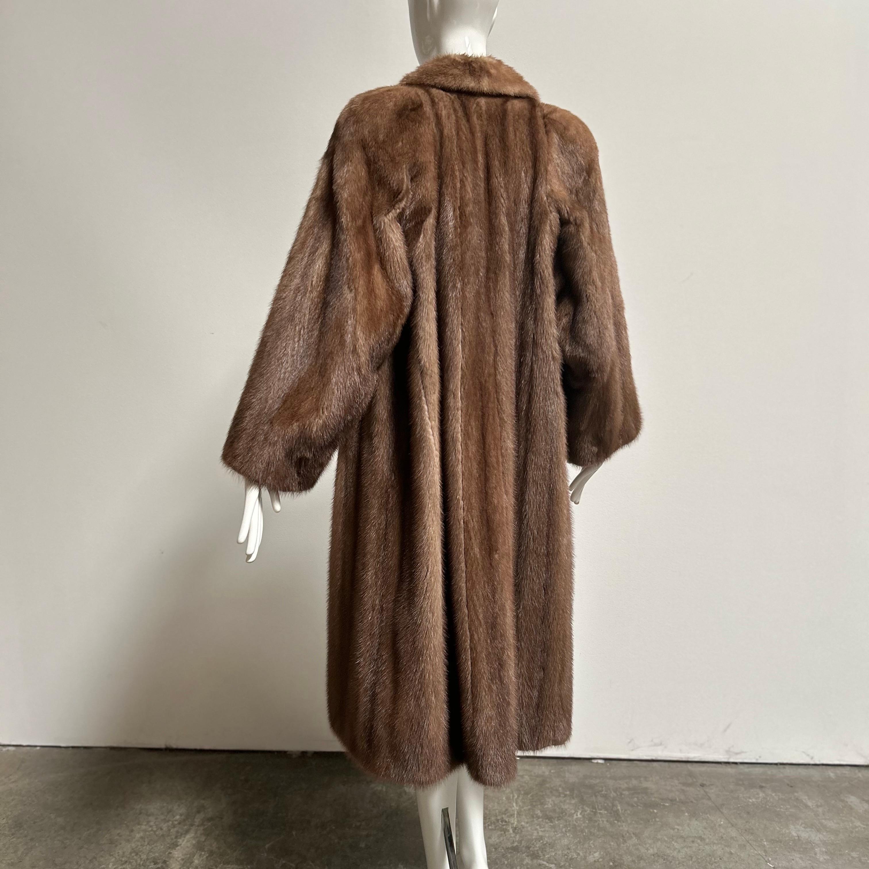 Vintage Autumn Haze Full Length Saga Mink Fur Coat Size M L at 1stDibs