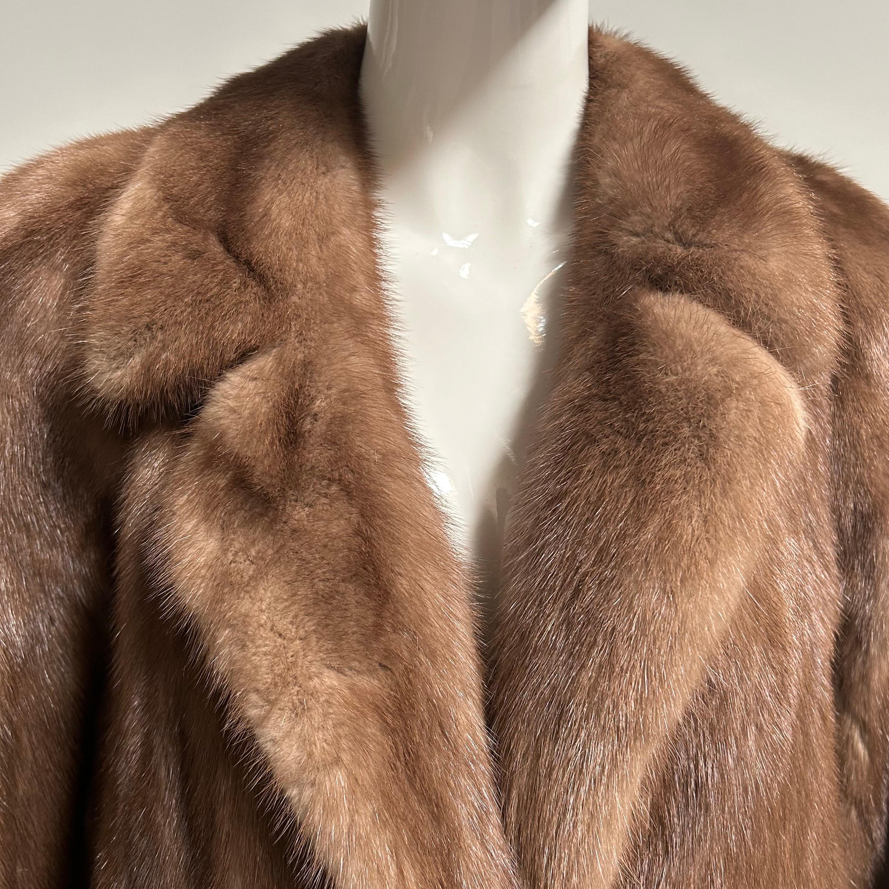 Black Vintage Autumn Haze Full Length Saga Mink Fur Coat Size M-L
